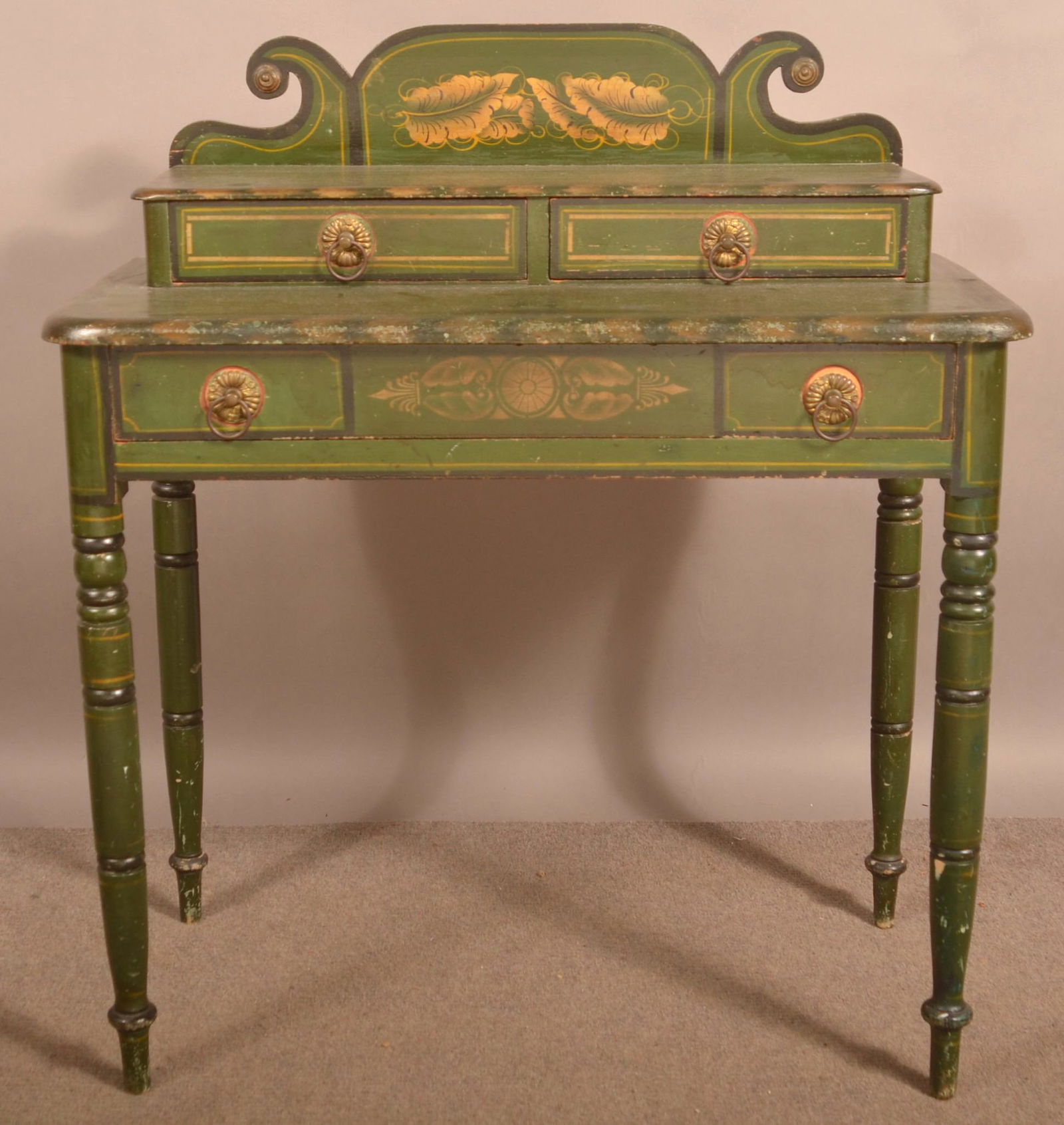 American Sheraton Painted Side Table. (1 of 5)