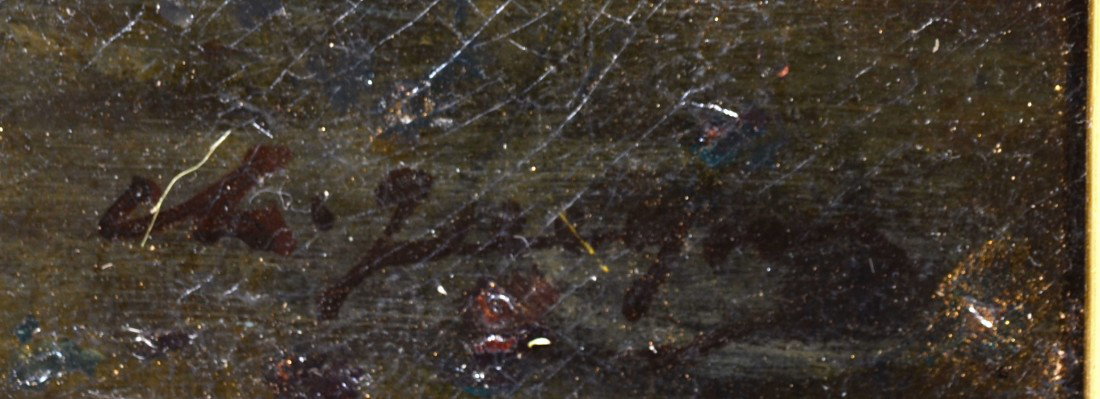 Oil on Canvas Night Scene of Dutch Girl Tending Cat - 2