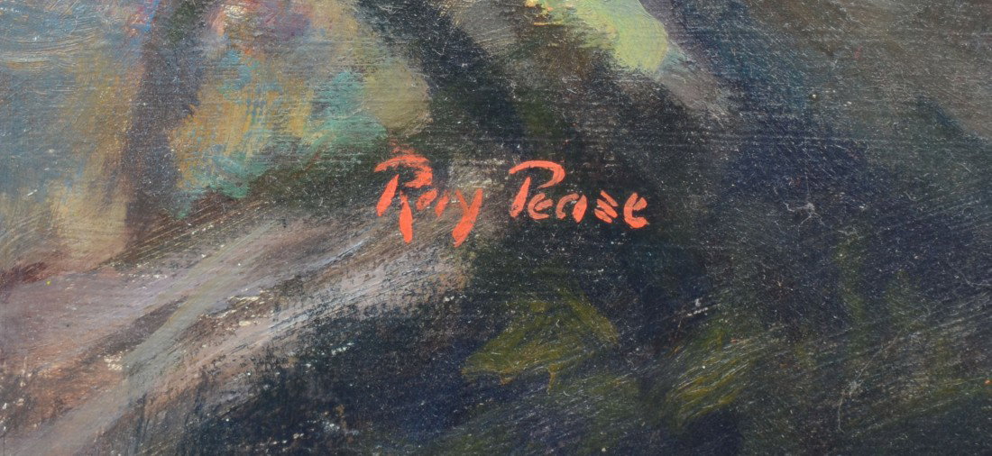 Pulp Fiction Cover Art Oil on Canvas Board, signe - 2