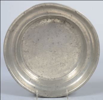 Scarce 19th cen. Swedish Pewter Basin, marked: ver: Scarce 19th cen. Swedish Pewter Basin, marked: verso and on rim, c. 1800. 11 1/2"dia X 2" deep. Condition: Good, with use wear.