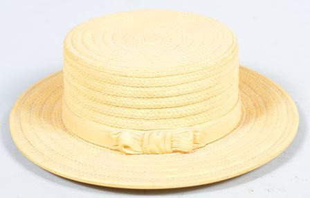 19th Century Caneware Butter Tub in the form of a: 19th Century Caneware Butter Tub in the form of a straw hat, base impressed :WS & S". 2 3/4" h x 8" diam. Condition: good.