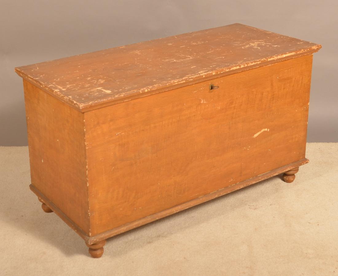 Lanc. Grain Paint-Decorated Softwood Blanket Chest.: Lancaster County Grain Paint-Decorated Softwood Blanket Chest. 25"h. x 44"l. x 20"d. Condition: Very good with wear mostly on top.