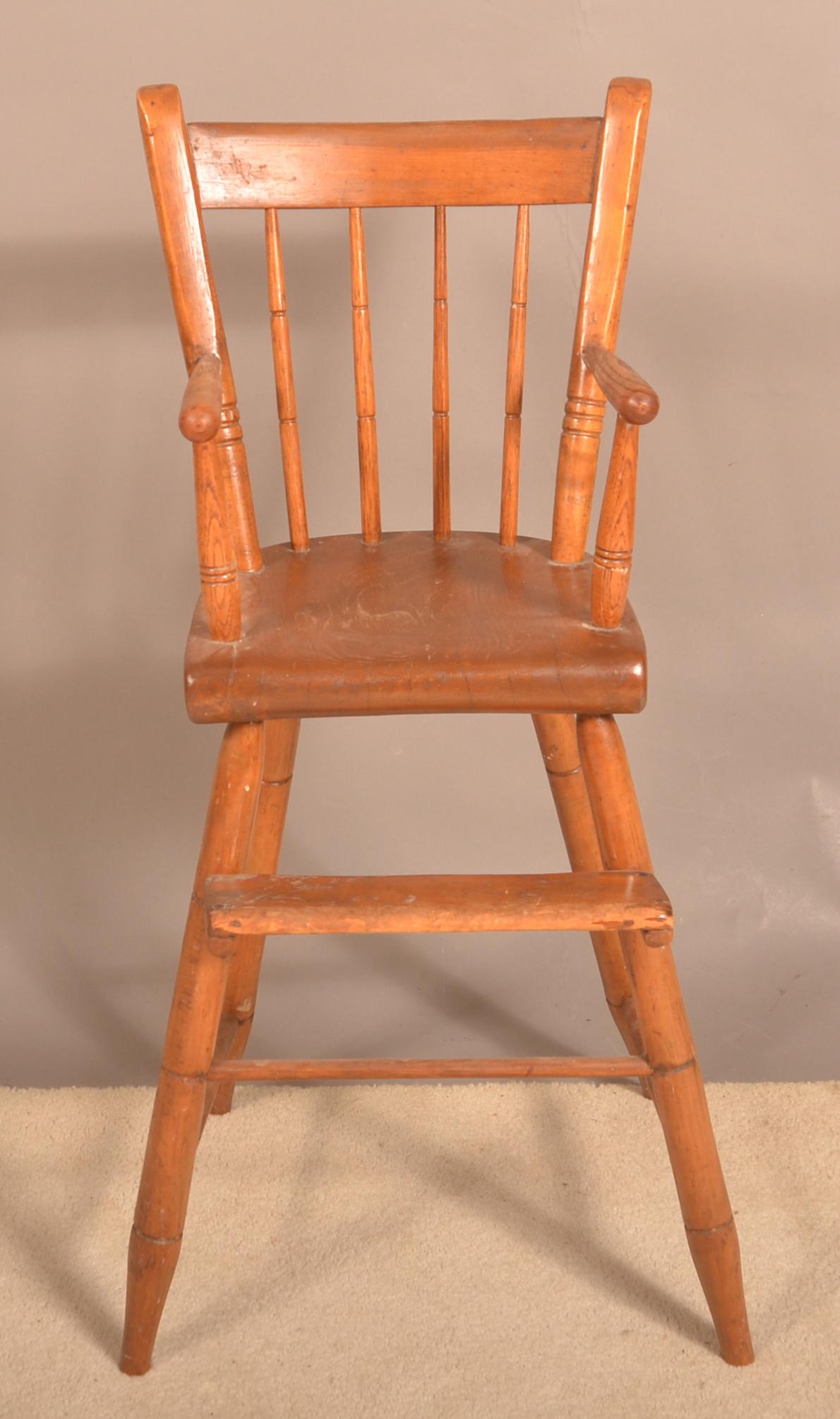 Pennsylvania 19th Century Windsor Highchair.: Pennsylvania 19th Century Windsor Highchair. 36"h. overall. Condition: Good with wear and old refinish.