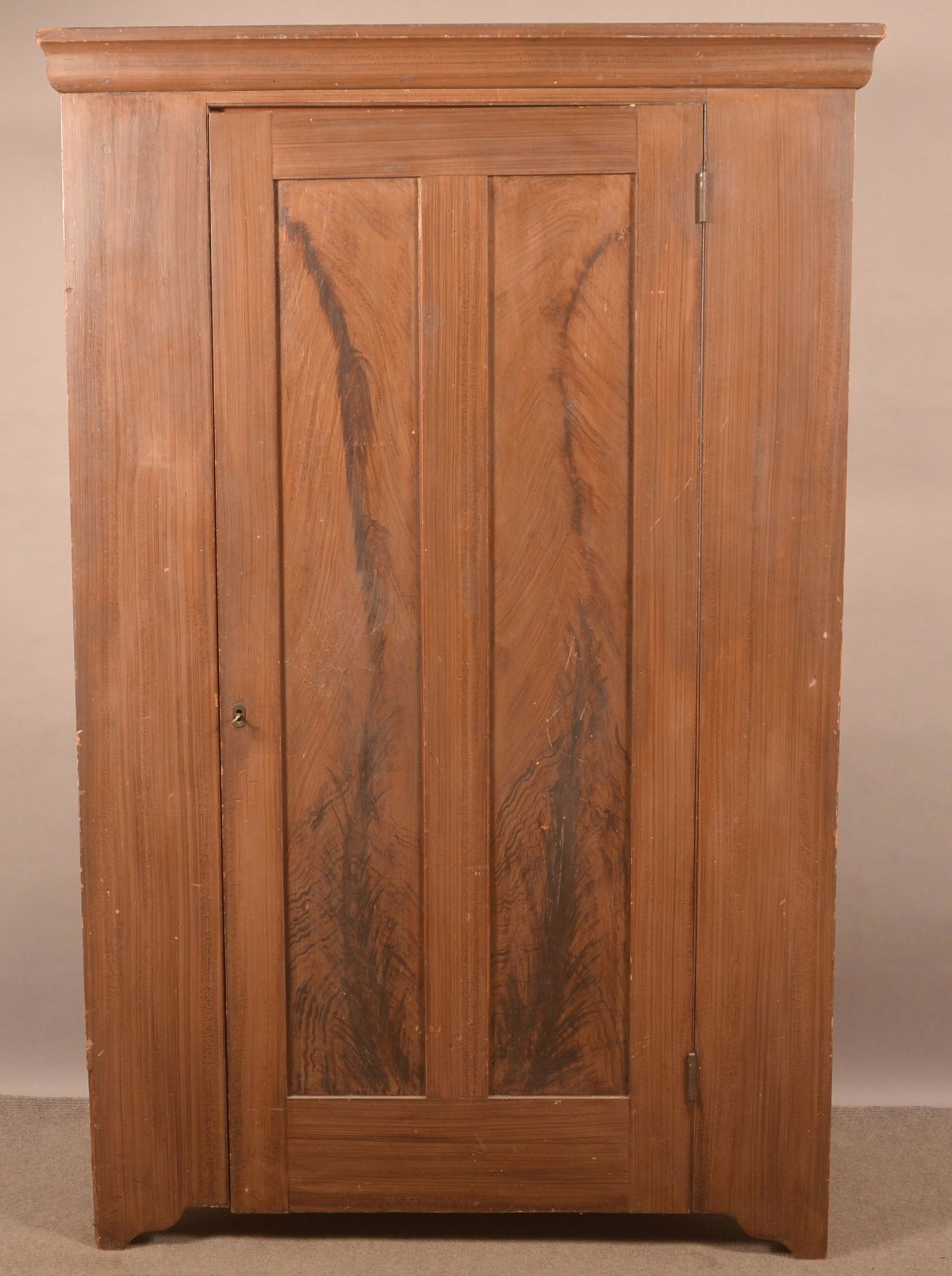 19th Century Grain-Painted Softwood Corner Wardrobe. (1 of 4)