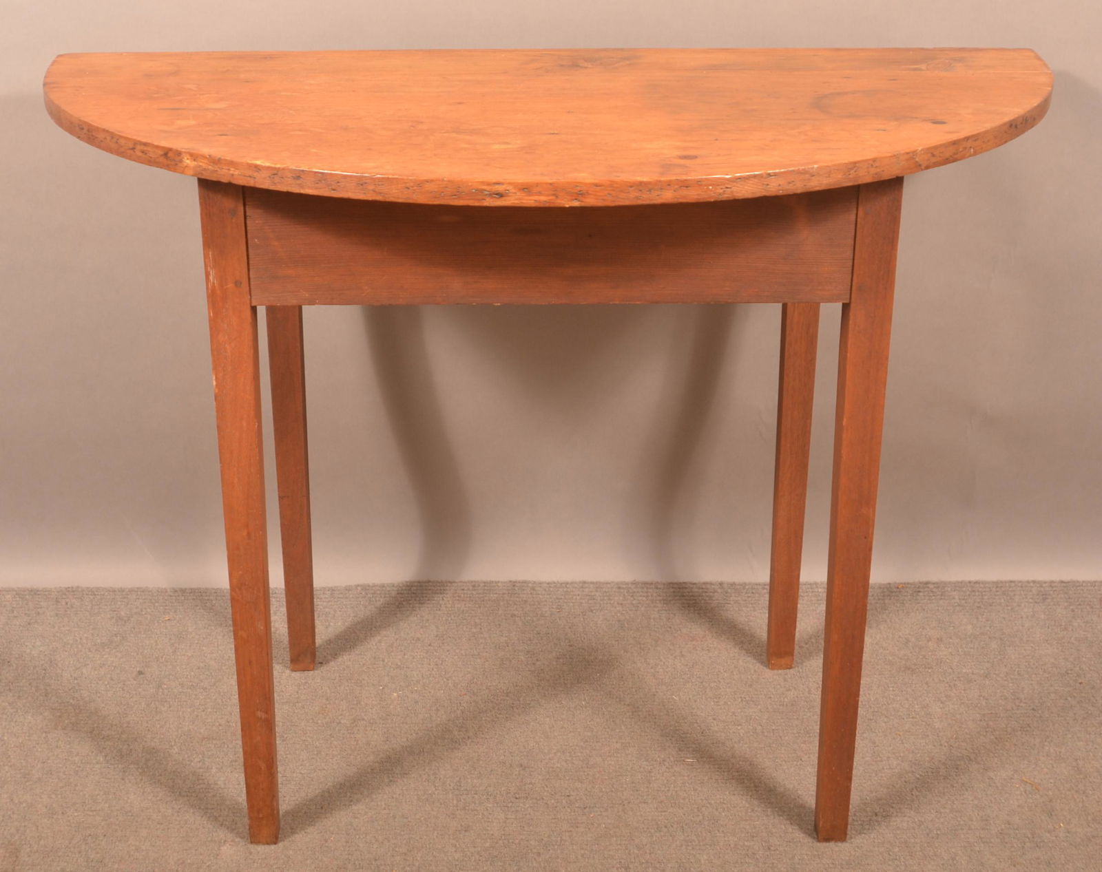 Pennsylvania Hepplewhite Mixed Wood Demilune Table. (1 of 3)