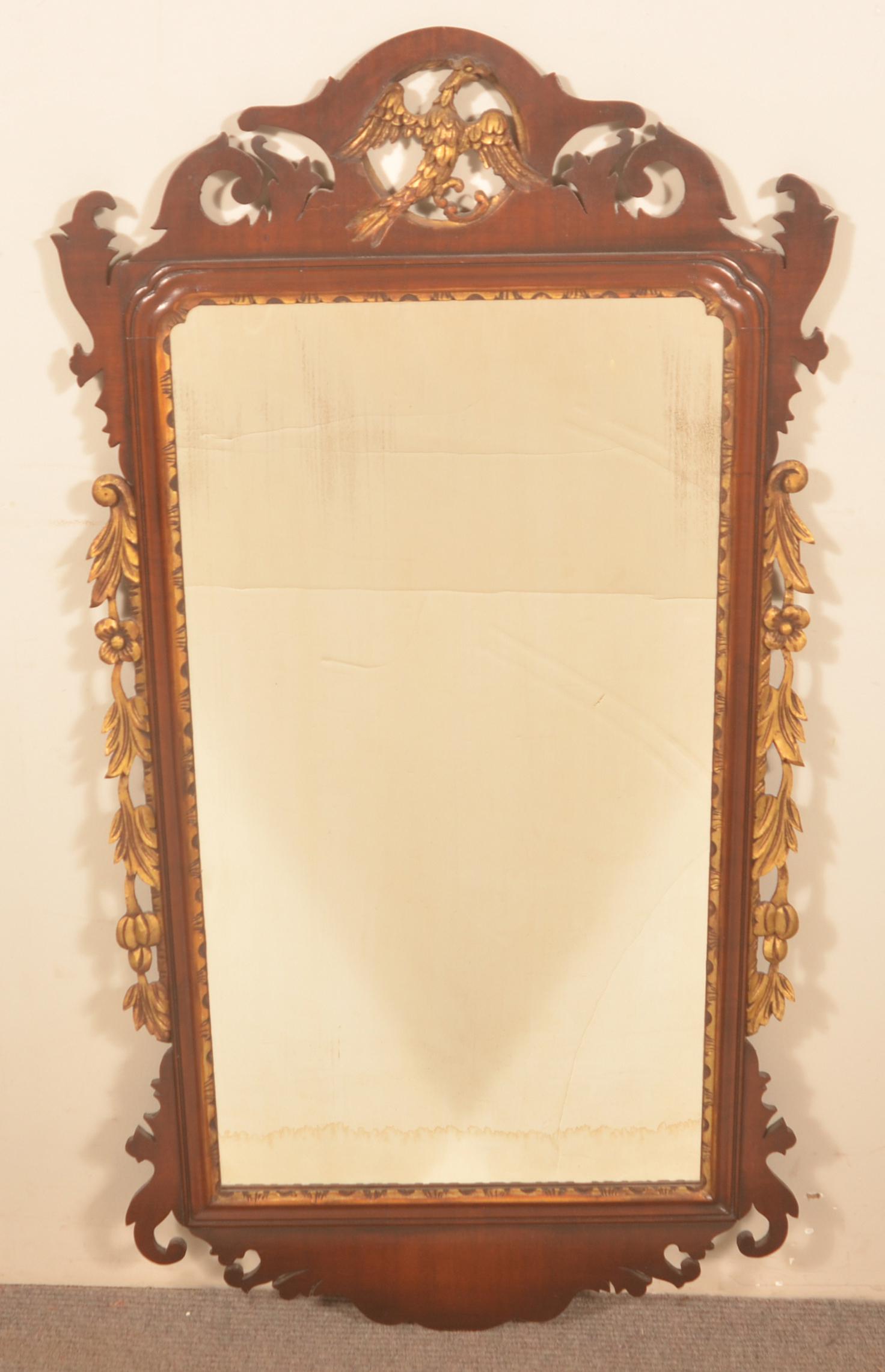 American Chippendale Mahogany Mirror. (1 of 4)