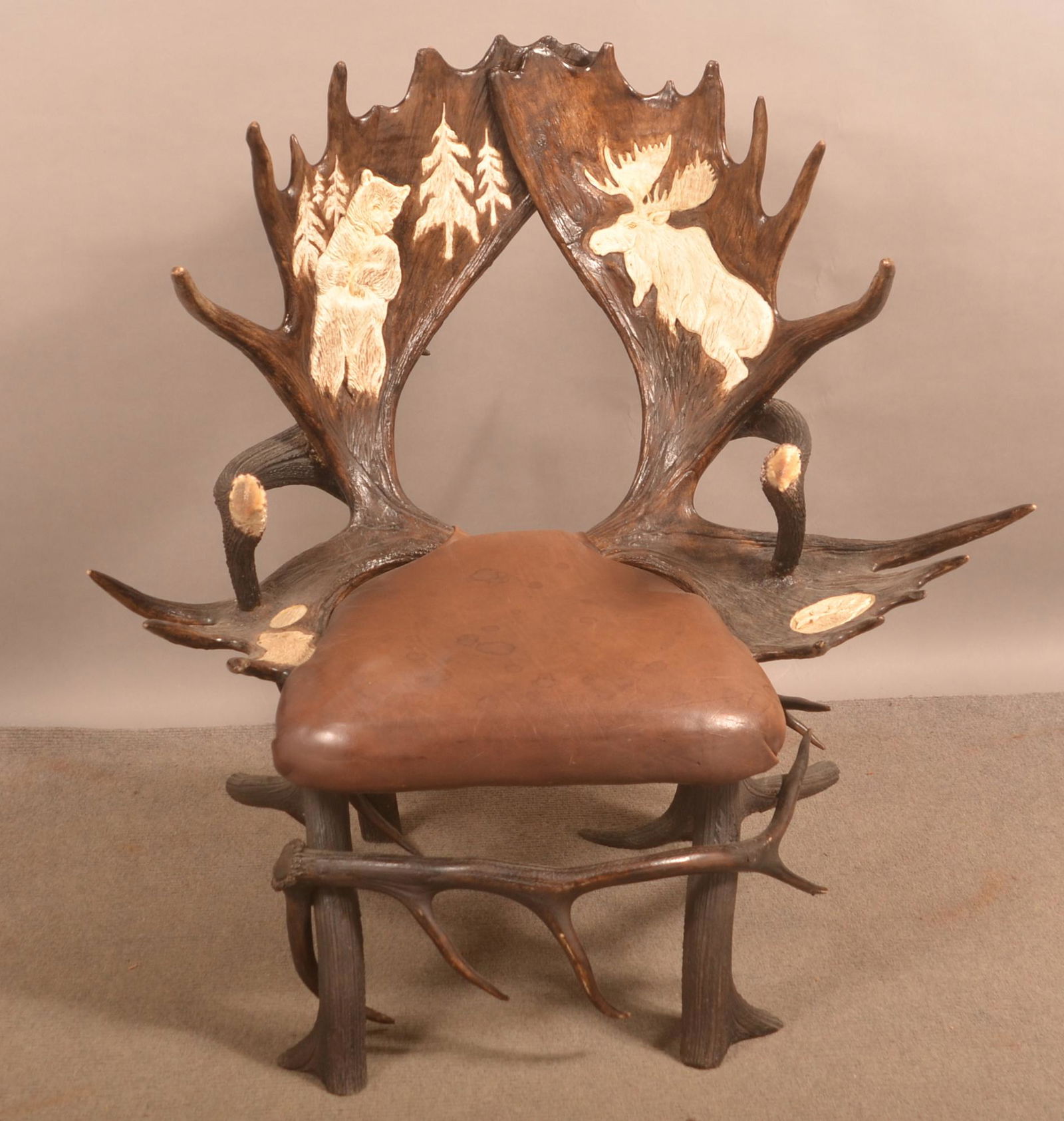 Faux Carved Antler Armchair. (1 of 5)