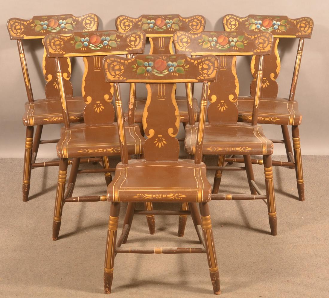 Set of 6 Painted Splat-Back Side Chairs. (1 of 5)