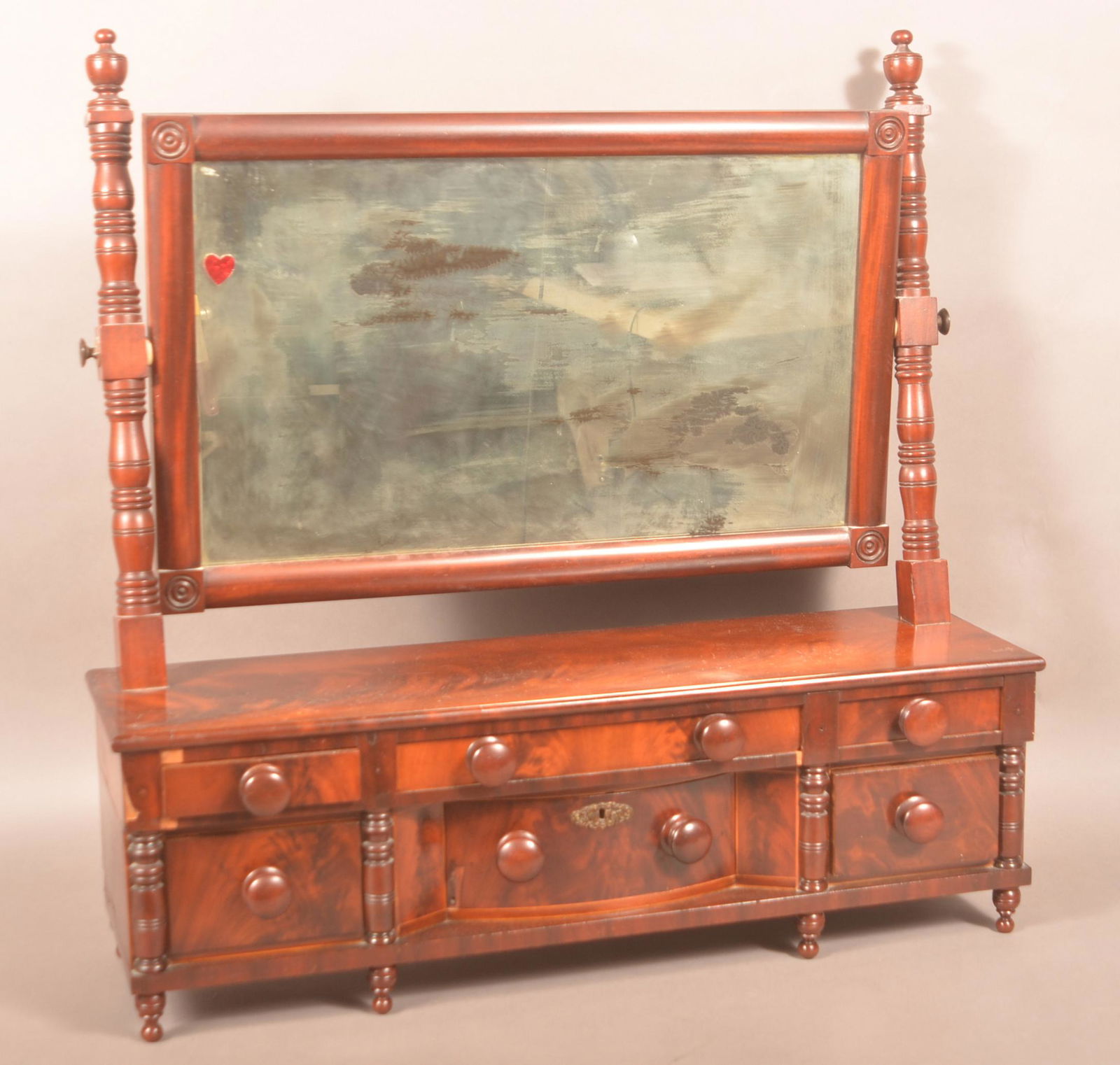 Pennsylvania Sheraton Burl Mahogany Shaving Stand. (1 of 5)