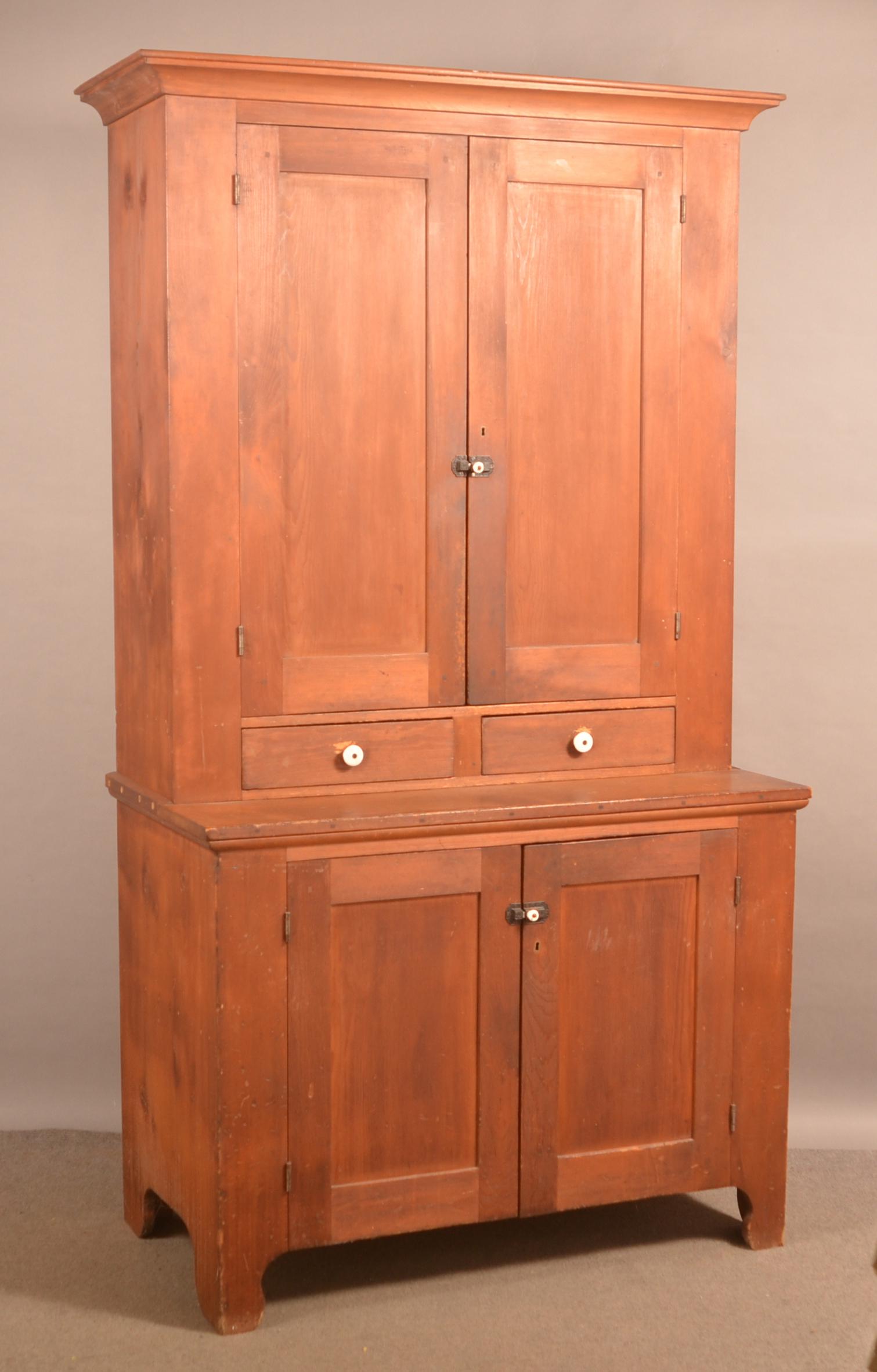 American Softwood Blind-Door Step-Back Cupboard. (1 of 4)