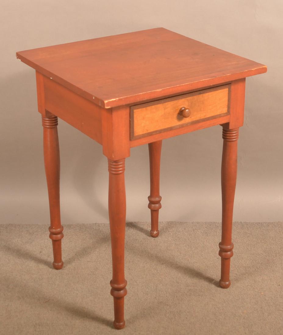 Pennsylvania Sheraton Cherry 1-Drawer Stand. (1 of 3)