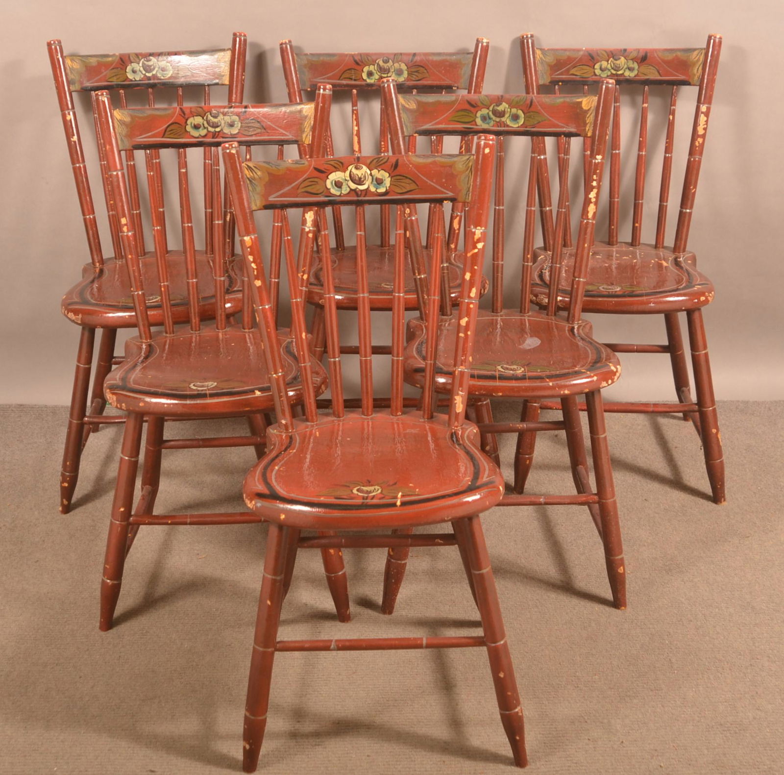 Set of 6 Pennsylvania Spindle-Back Side Chairs. (1 of 5)
