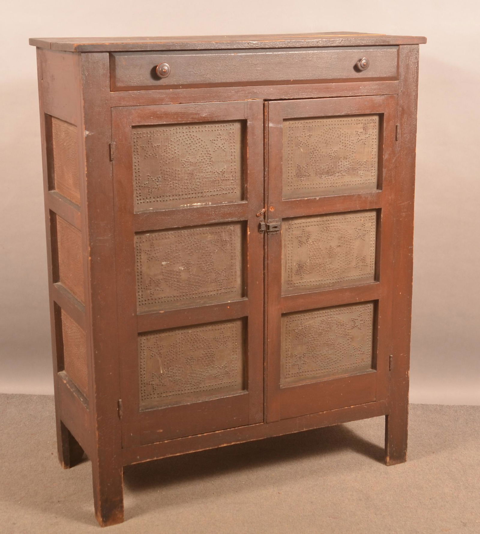 American 19th Century Punch-Tin Pie Safe. (1 of 7)