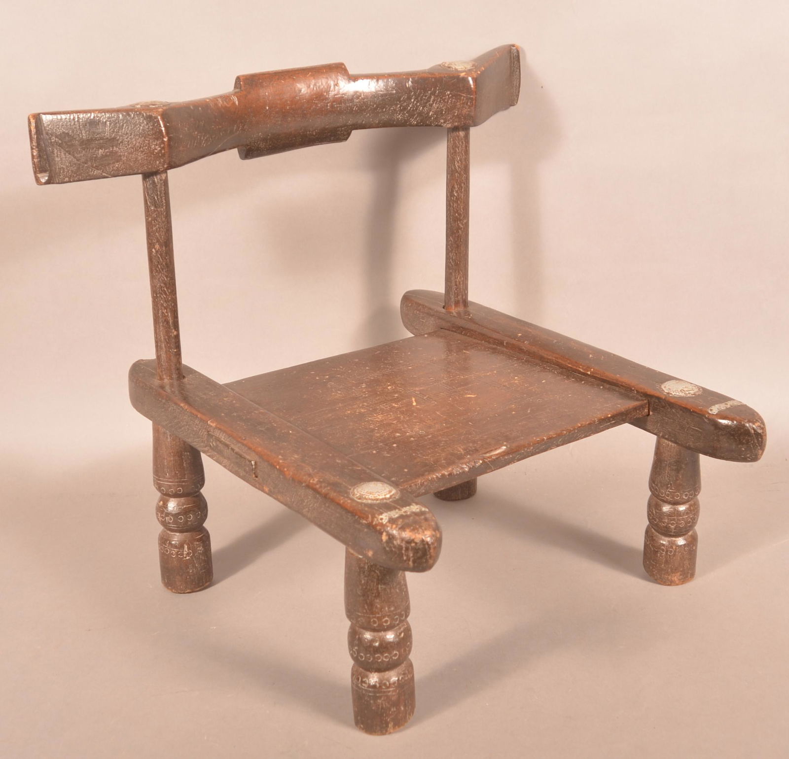 Late 19th Century Wood and Metal African Malinke Chair. (1 of 5)