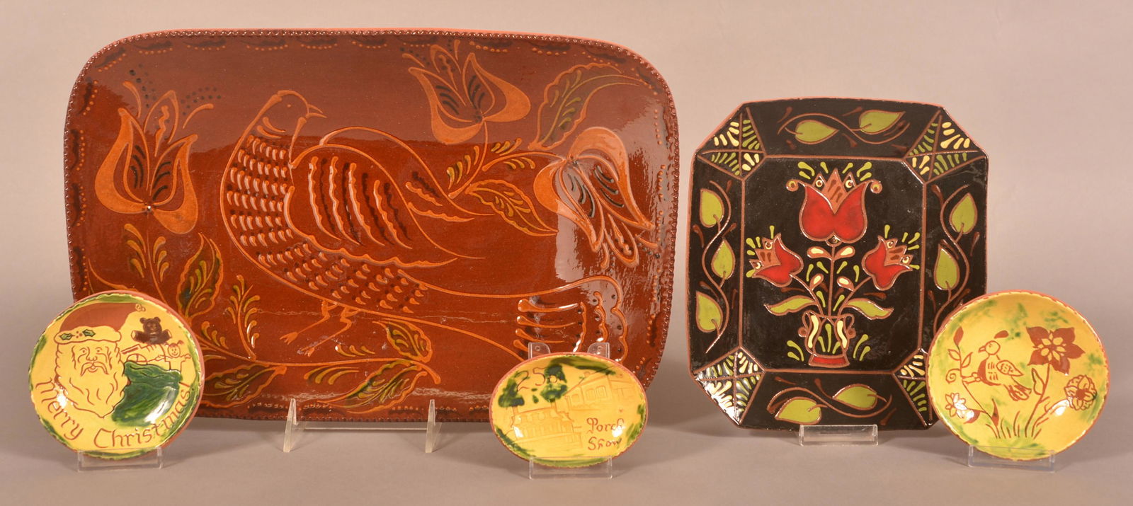 Five Pieces of Breininger and Foltz Pottery. (1 of 3)