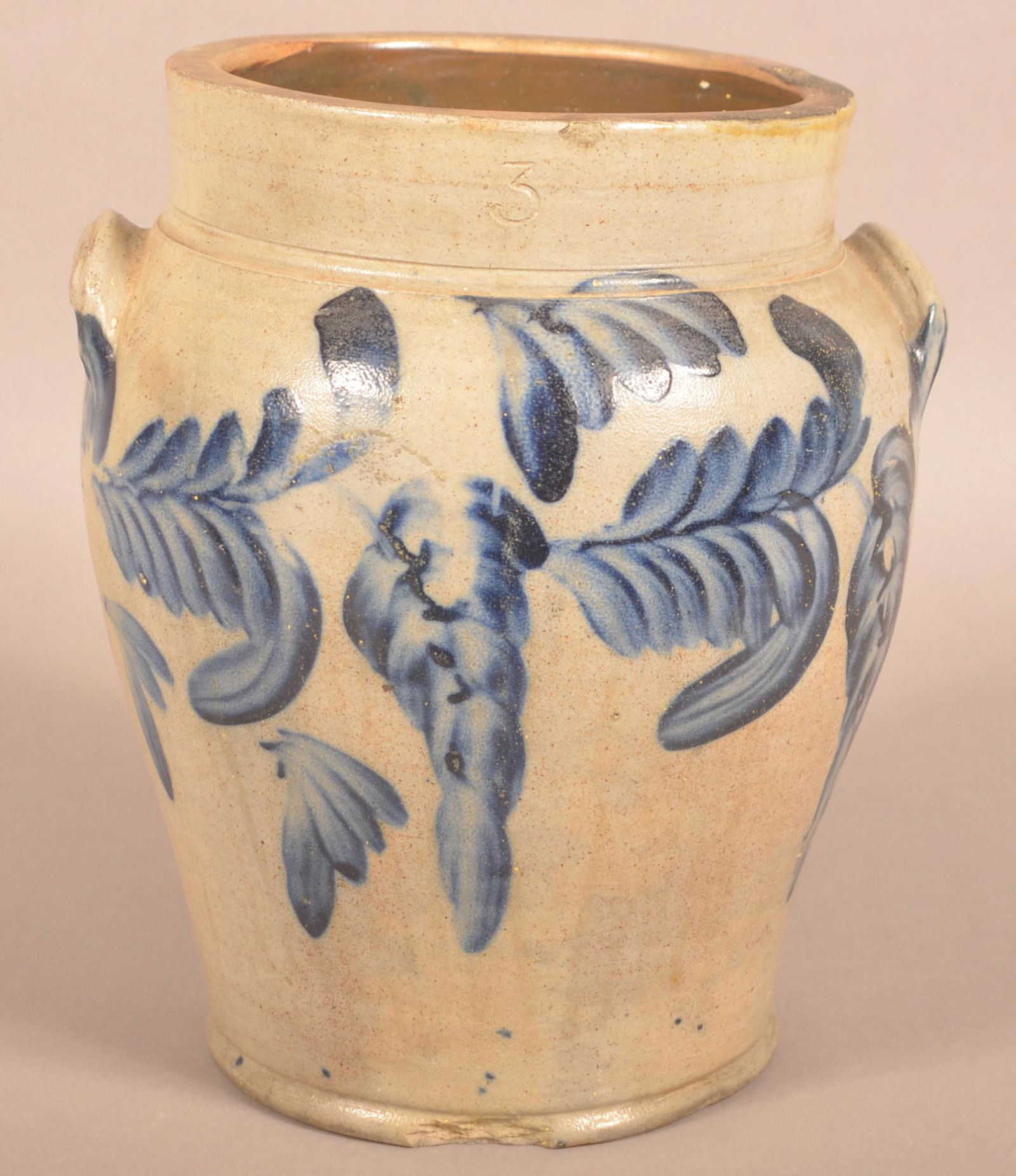 3-Gallon Stoneware Crock Attributed to Remmey, Phila. (1 of 5)