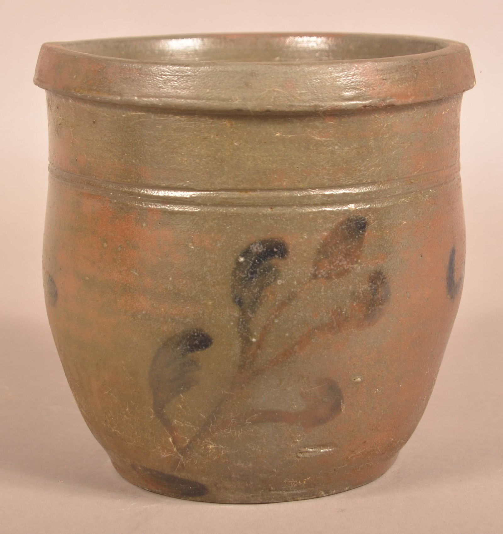 Glazed Stoneware Storage Jar Initialed "M". (1 of 5)