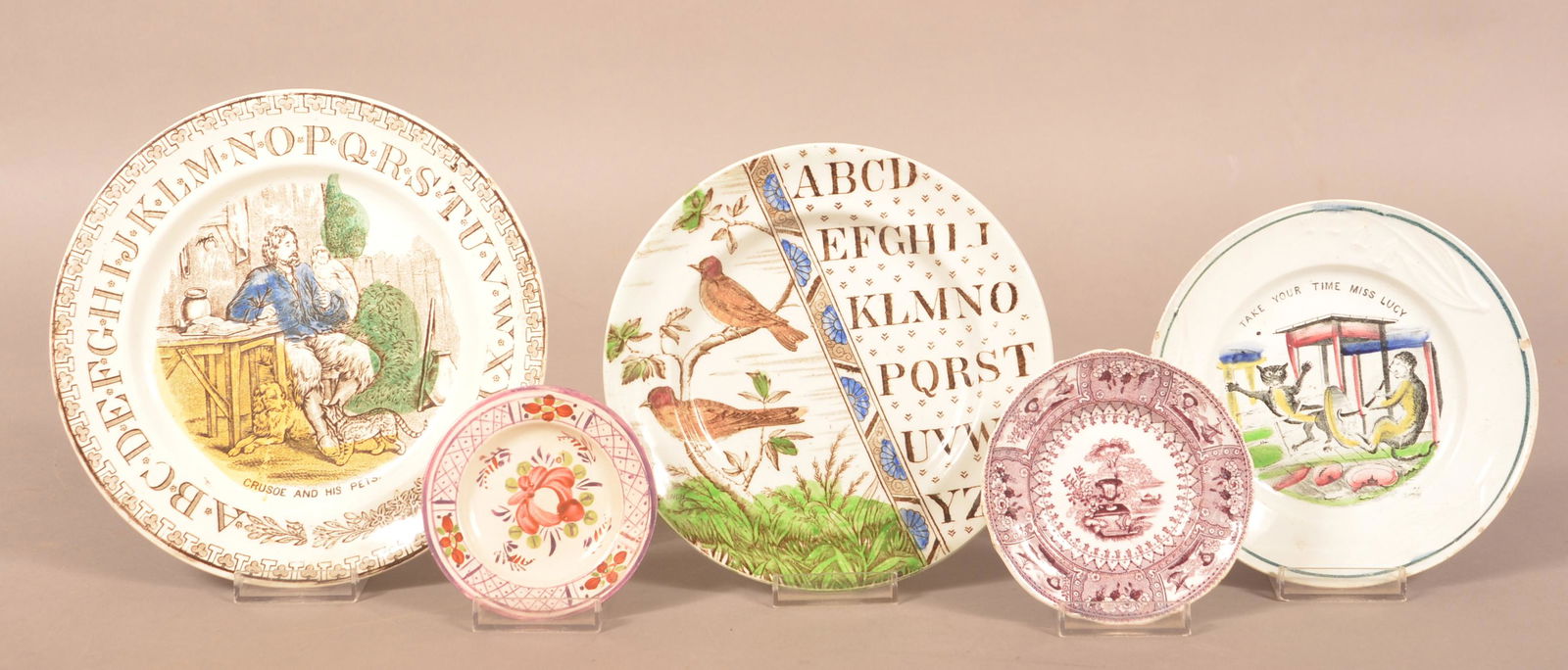 Five Various English 19th Century China Plates. (1 of 4)