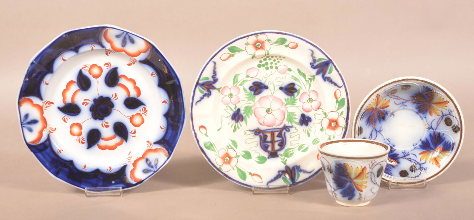 Lot of English 19th Century Gaudy Ironstone China. (1 of 2)