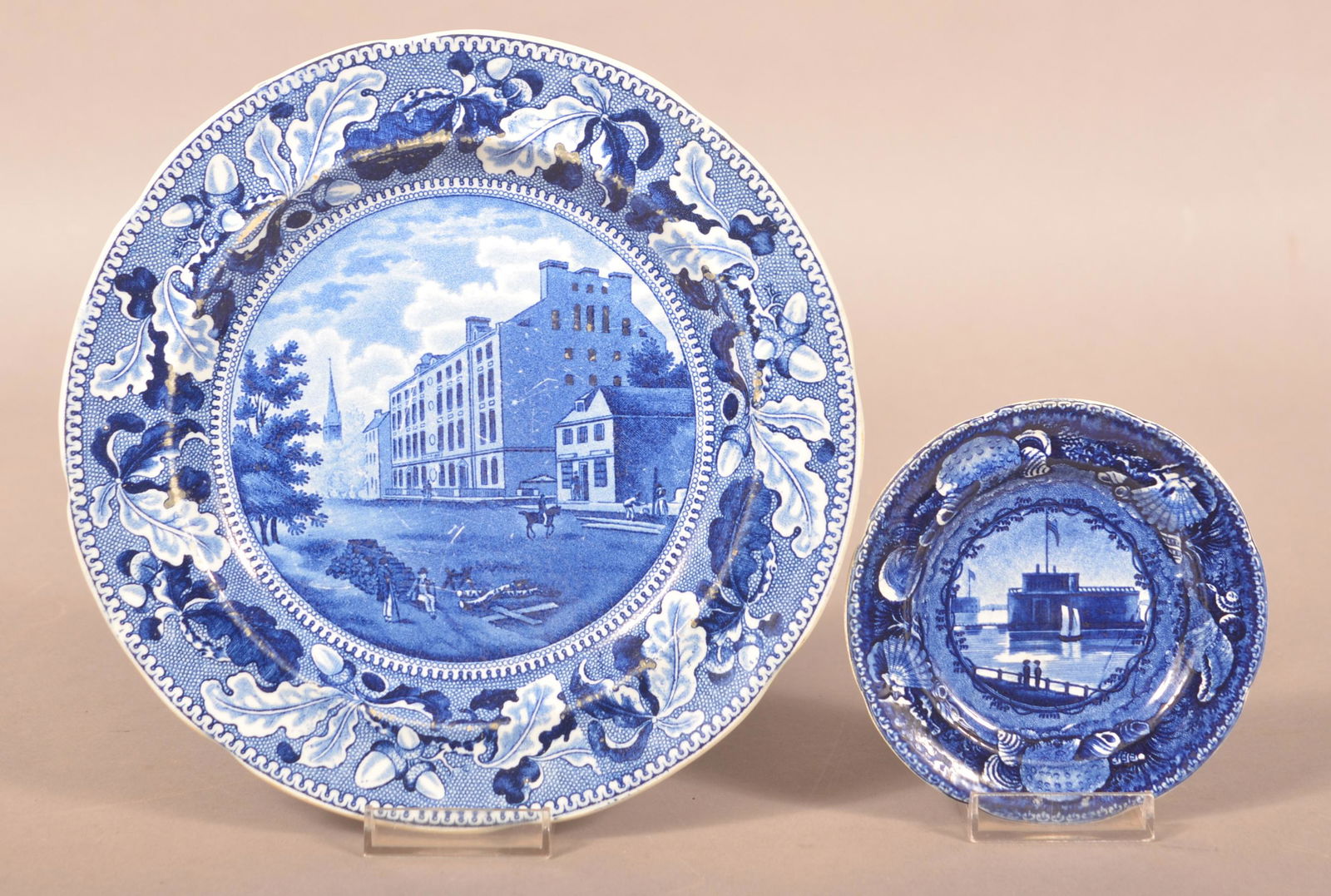 Two Historical Staffordshire China Blue Transfer Plates. (1 of 4)