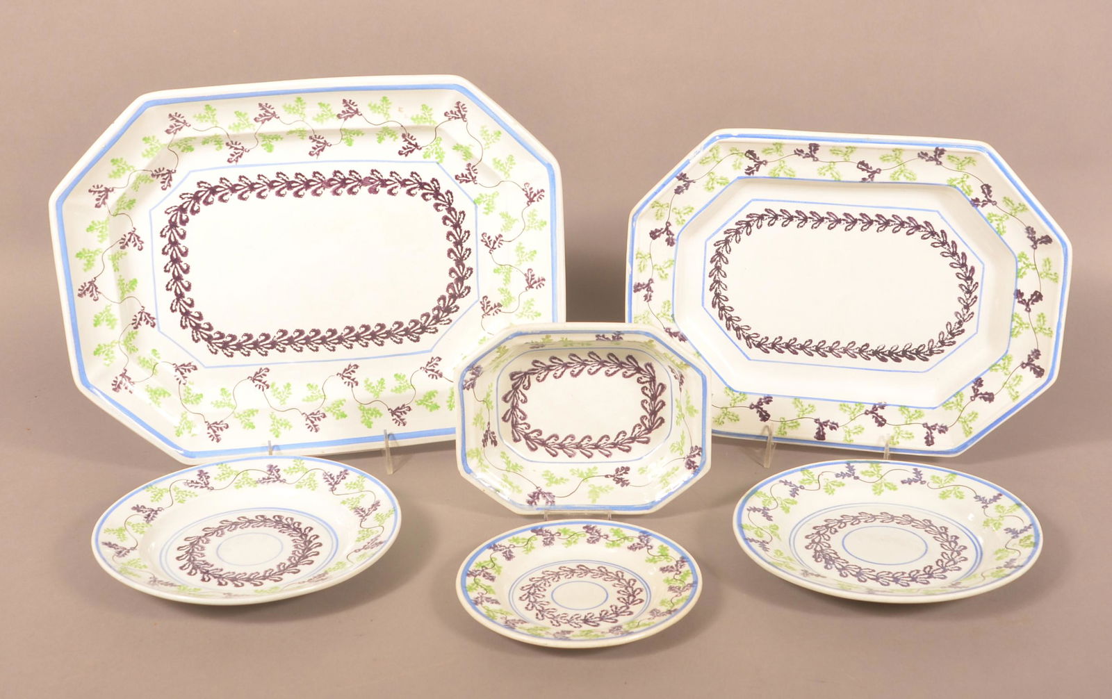 Lot of English 19th Century Stick Spatter Ironstone China. (1 of 3)