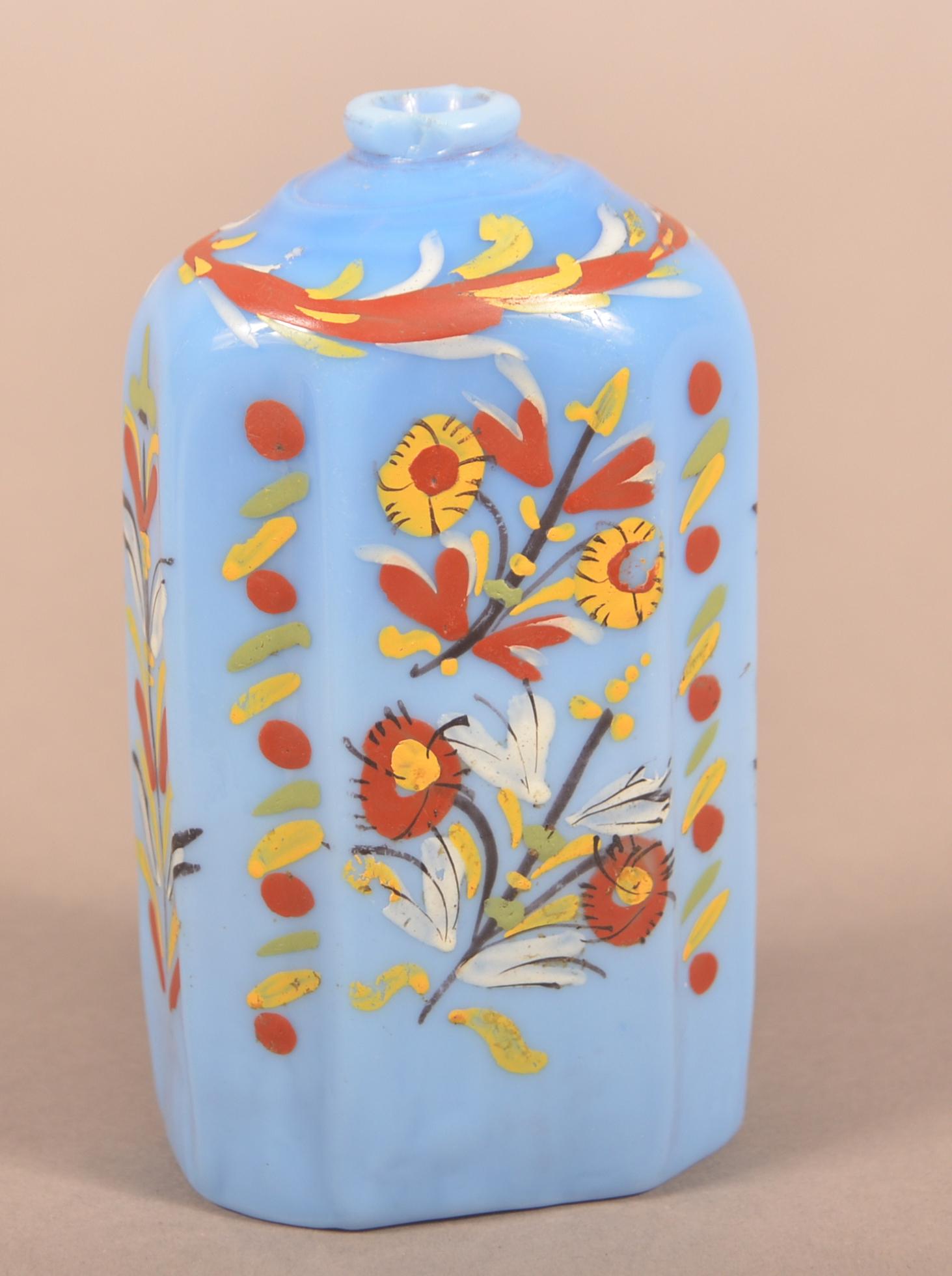 Stiegel Type Blown Opaque White Glass Cologne Bottle. (1 of 4)