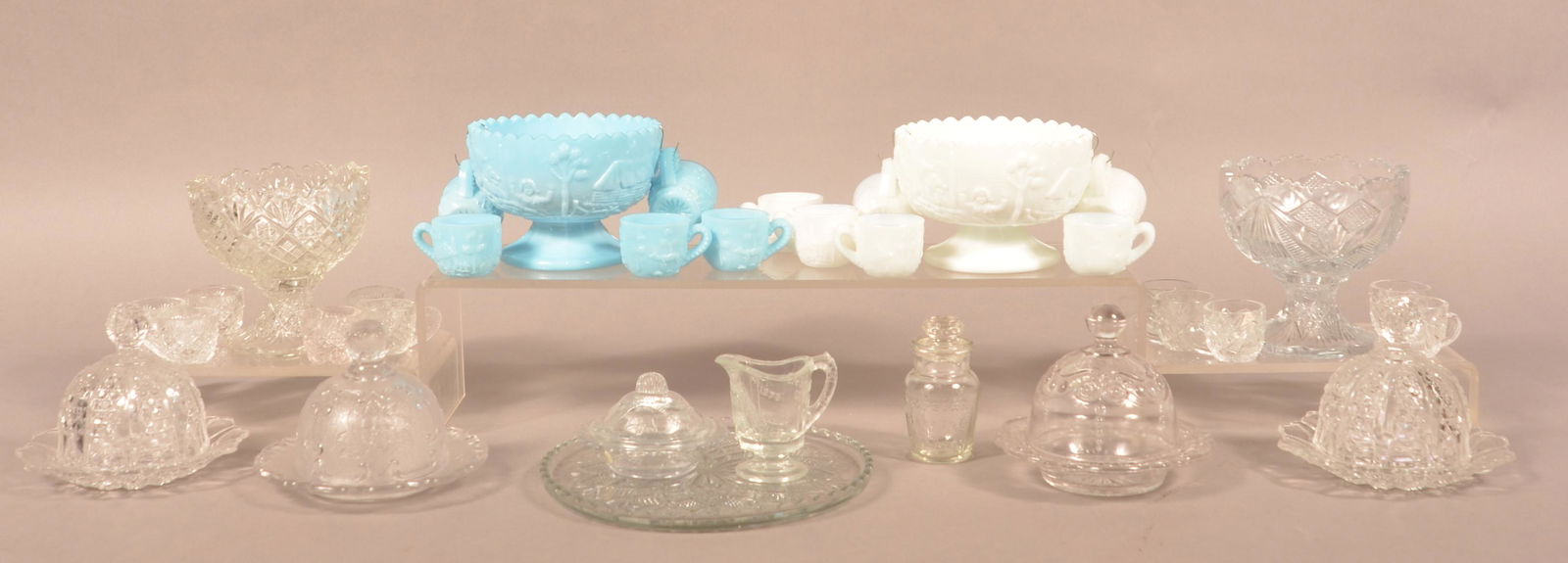 Lot of Antique Pattern Glass Children's Sets. (1 of 5)