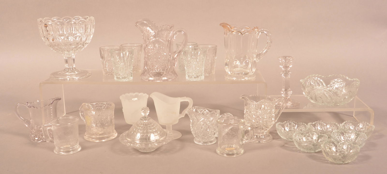 Lot of Antique Pattern Glass Children's Sets. (1 of 4)