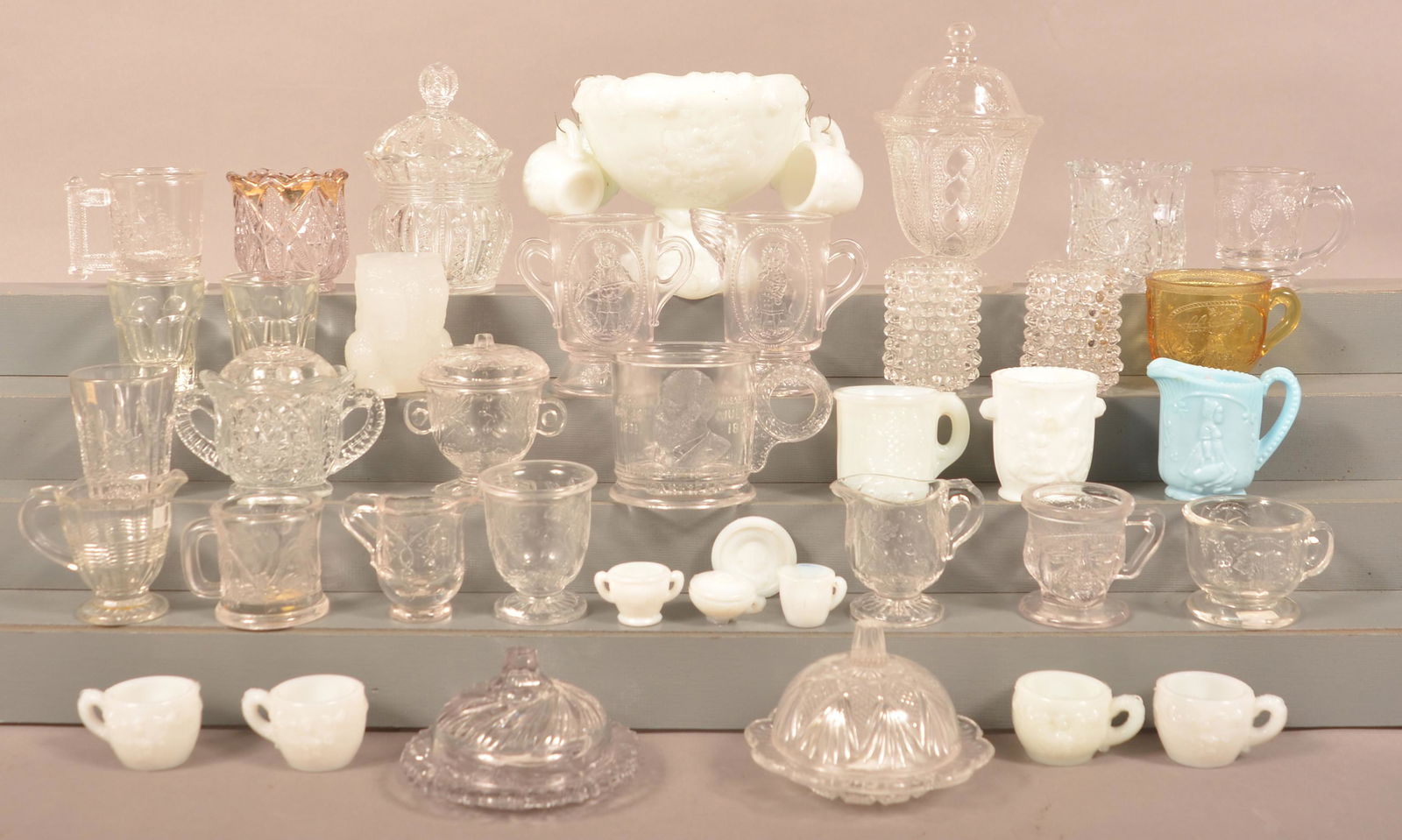 Lot of Antique Pattern Glass Children's Sets. (1 of 6)
