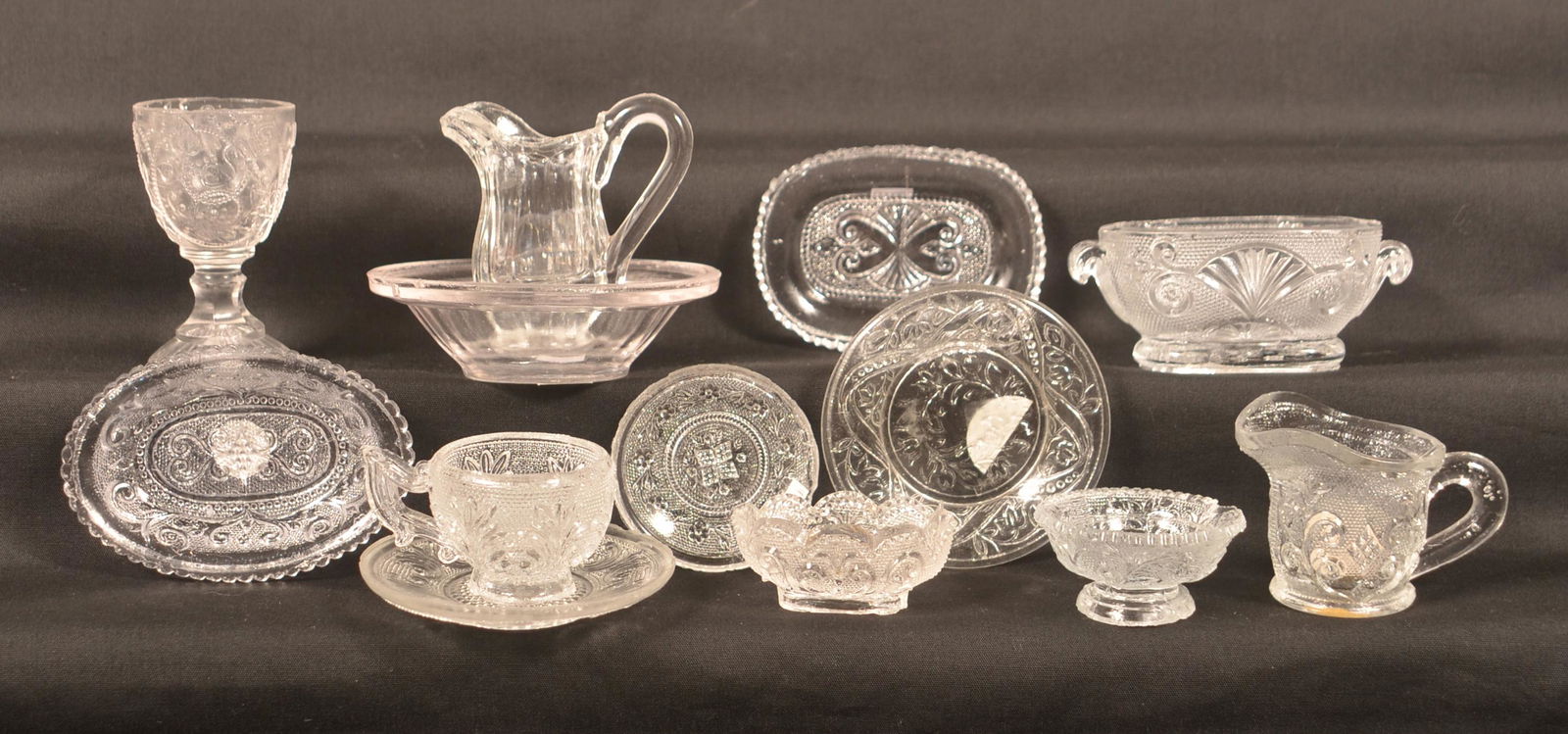 Lot of Colorless Flint and Pattern Glass Miniatures. (1 of 4)