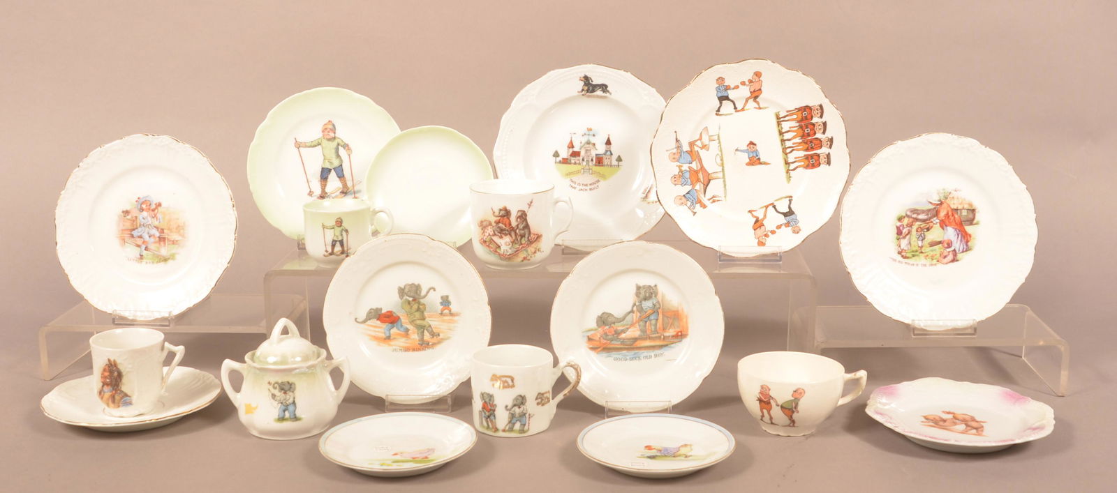 Lot of Antique Transfer-Decorated Children's China. (1 of 5)