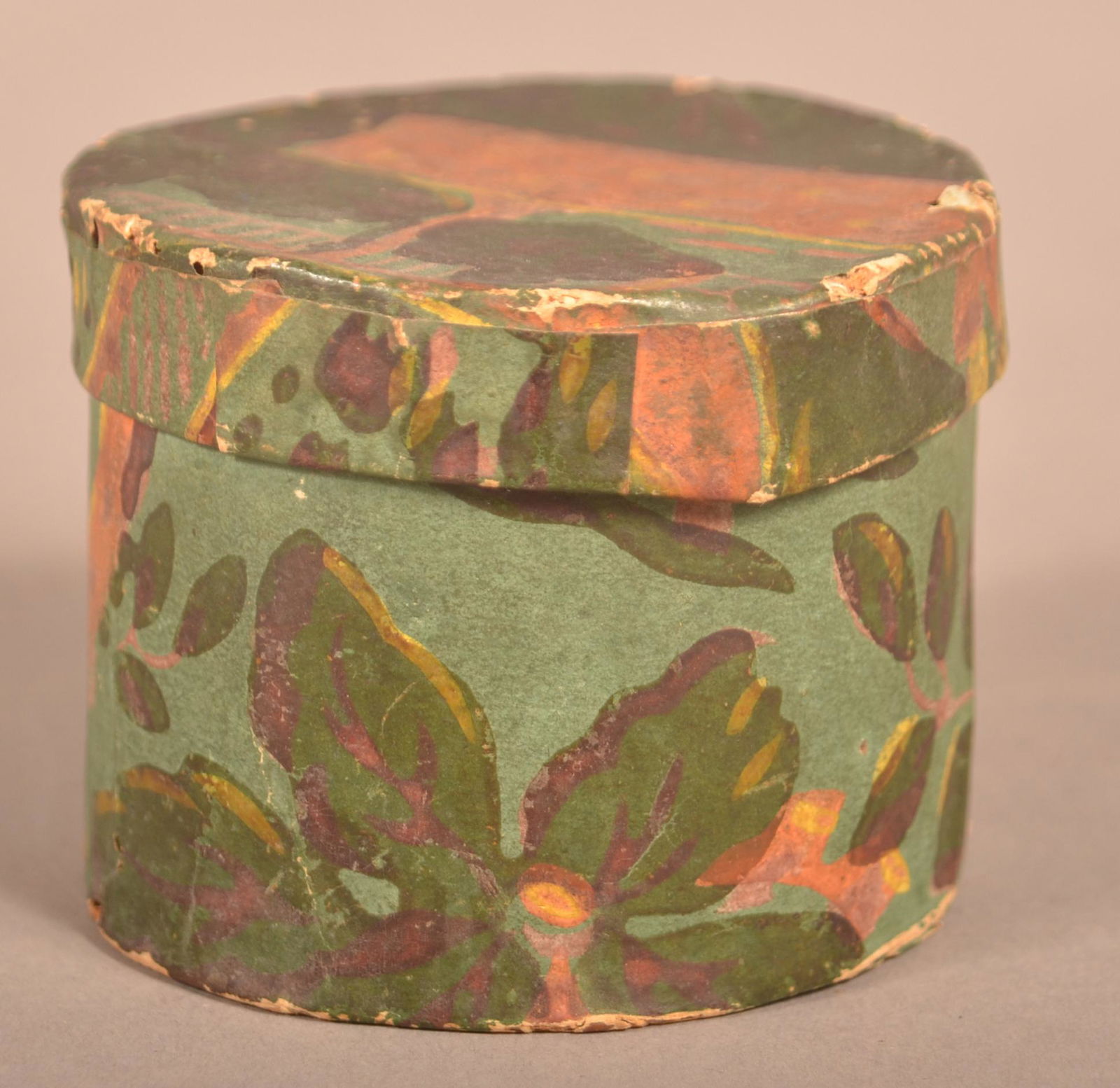 Lancaster Co., PA 1836 Cylindrical-Form Wallpaper Box. (1 of 5)