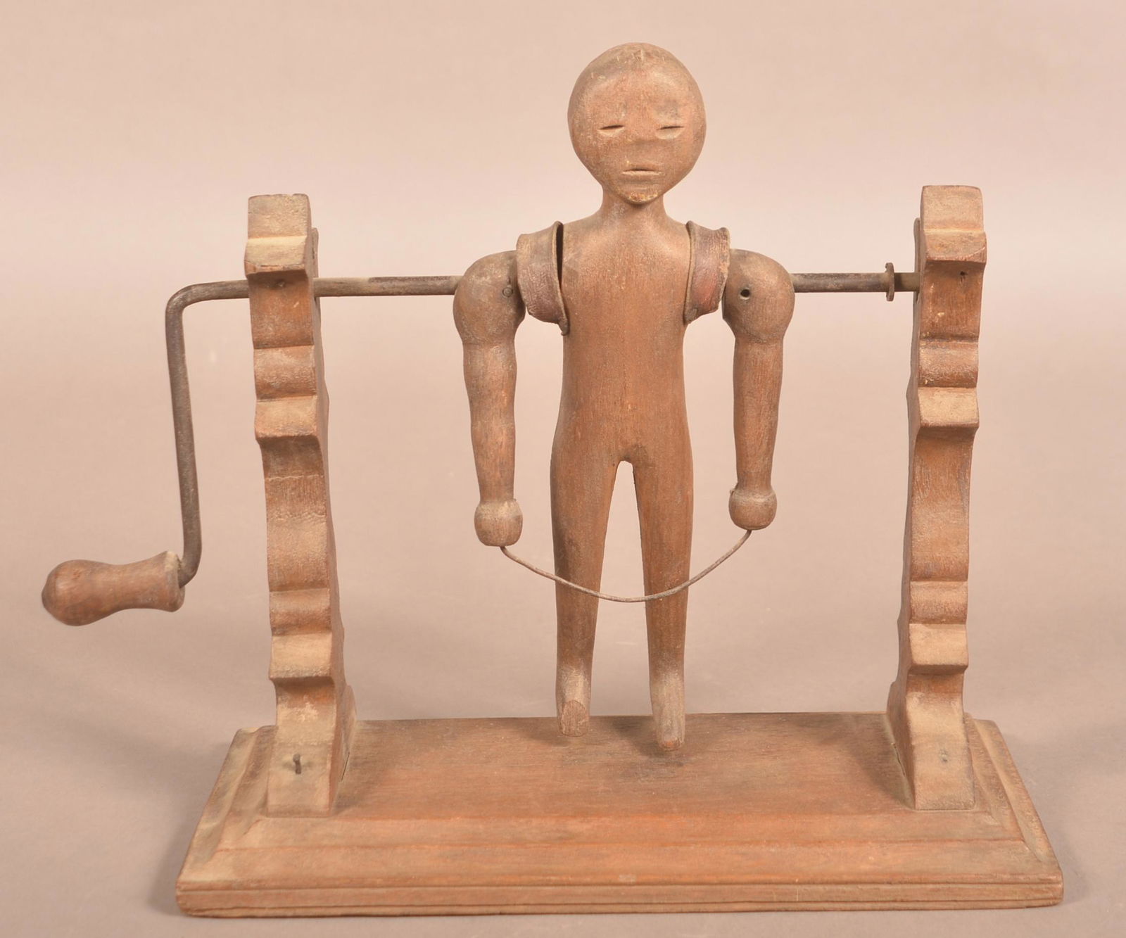 19th Century Folk Art Carved Wood Jump Rope Figure. (1 of 3)