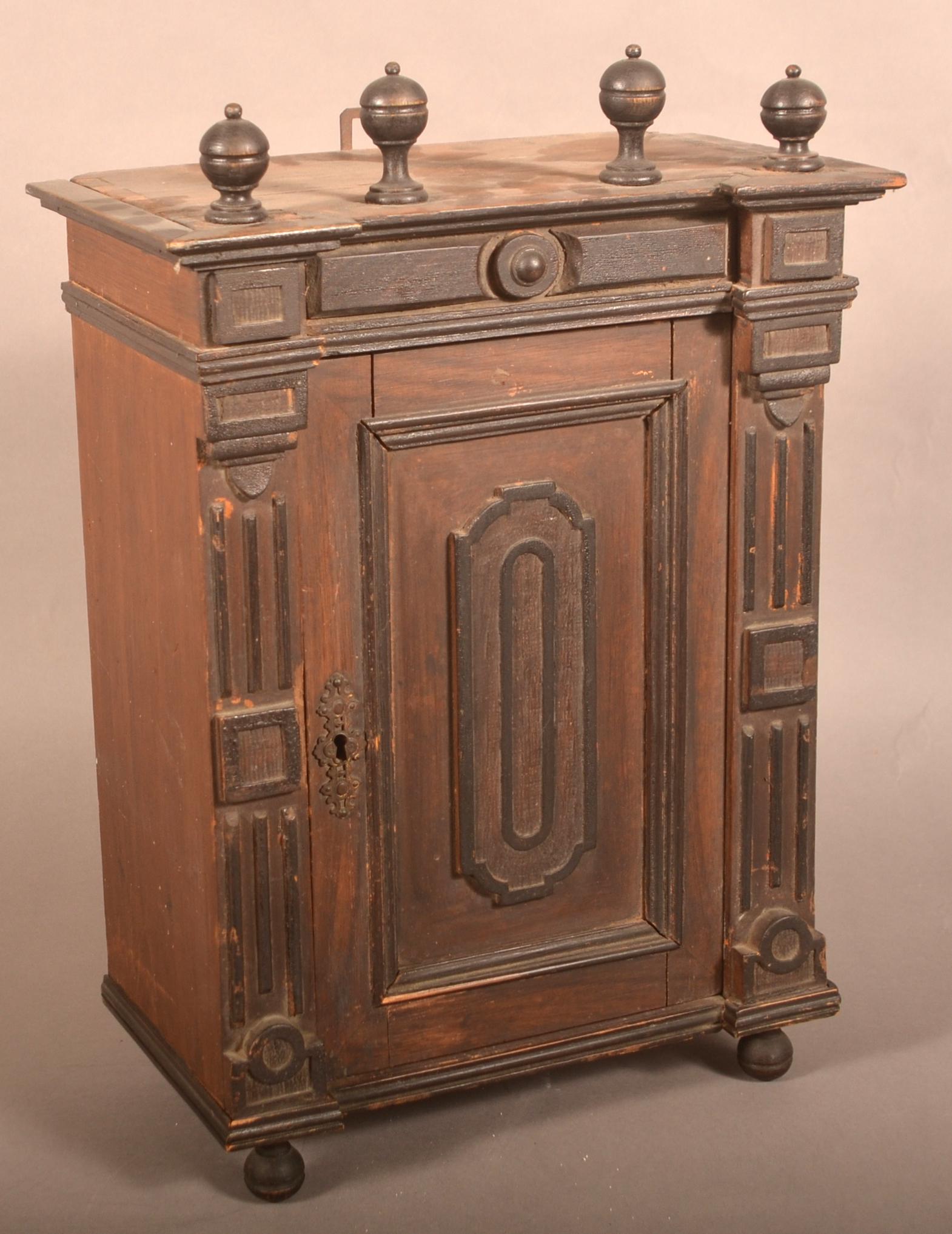 19th Century Mixed Wood Kas Form Wall Cupboard. (1 of 4)
