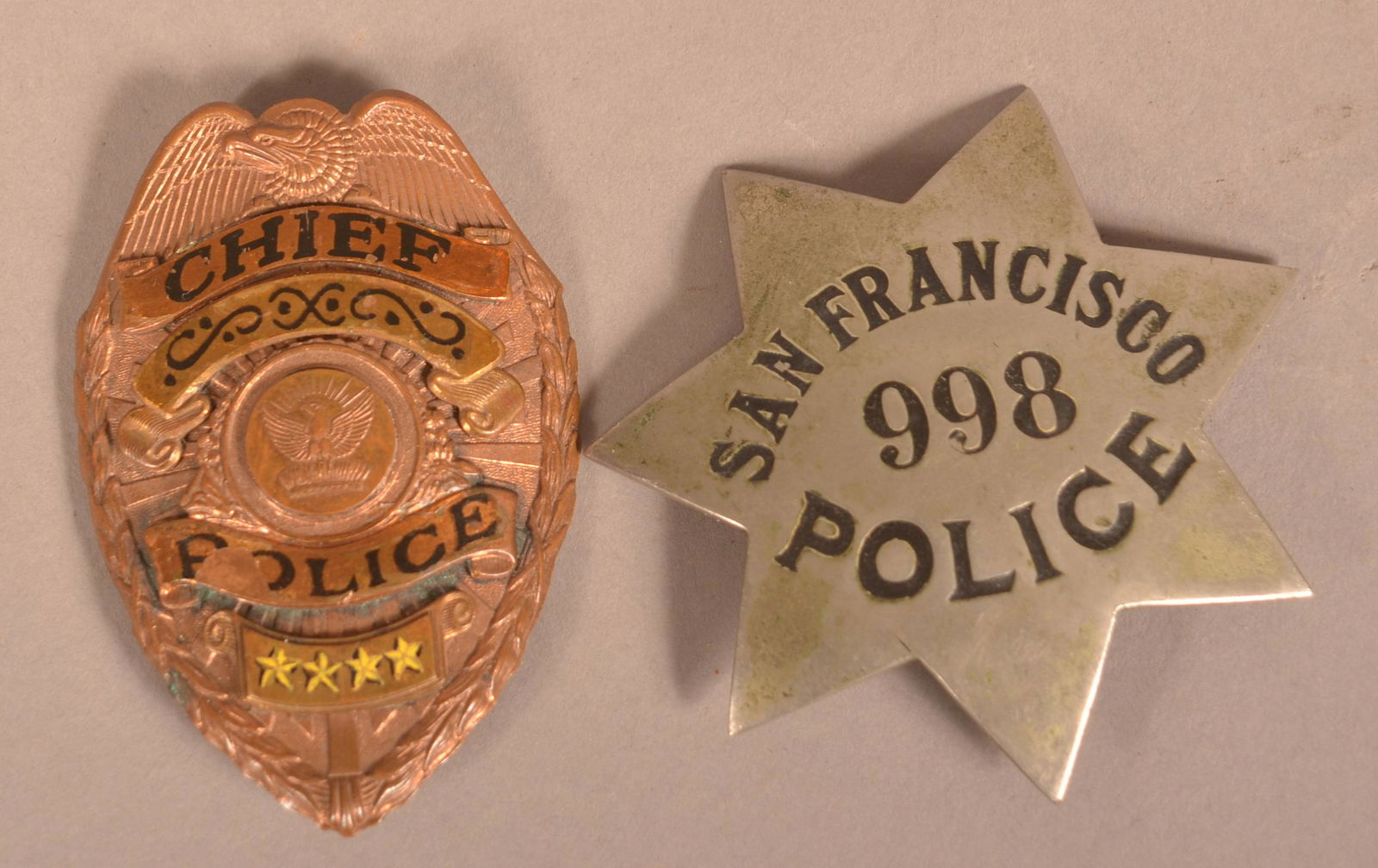 Two Antique/Vintage California Metal Police Badges. (1 of 4)