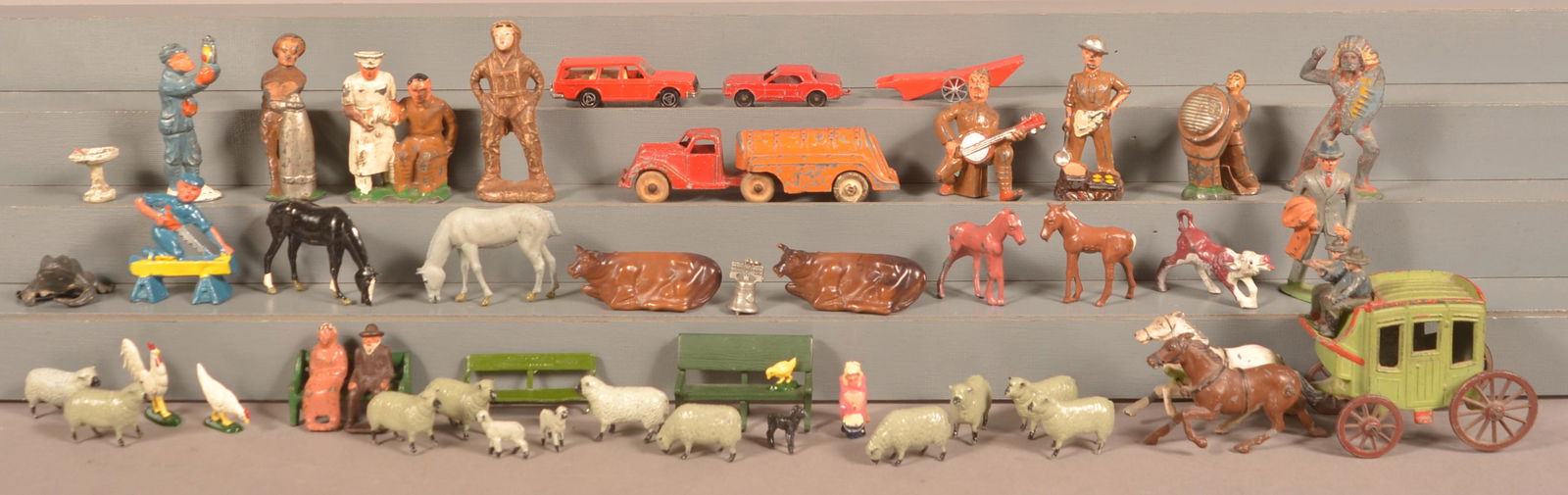 Lot of Various Cast Metal Figures and Vehicles. (1 of 3)
