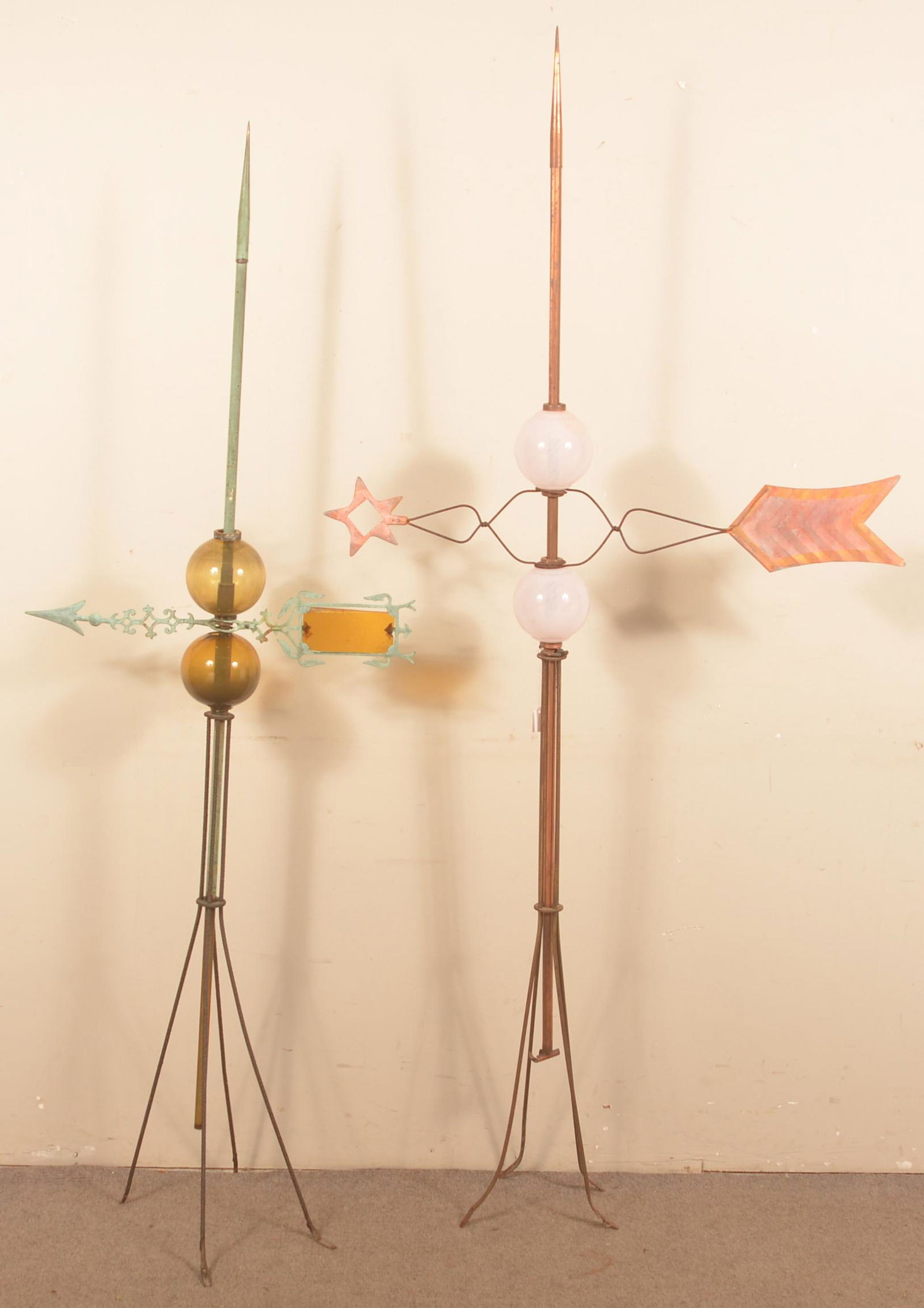 Two Double Lightning Rod Balls with Rods & Directionals. Dec 03, 2022