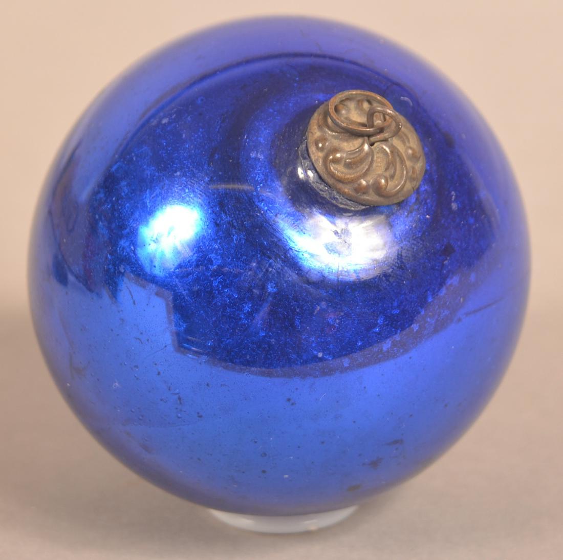 Antique German Cobalt Blue Glass Ball Form Kugel. (1 of 3)