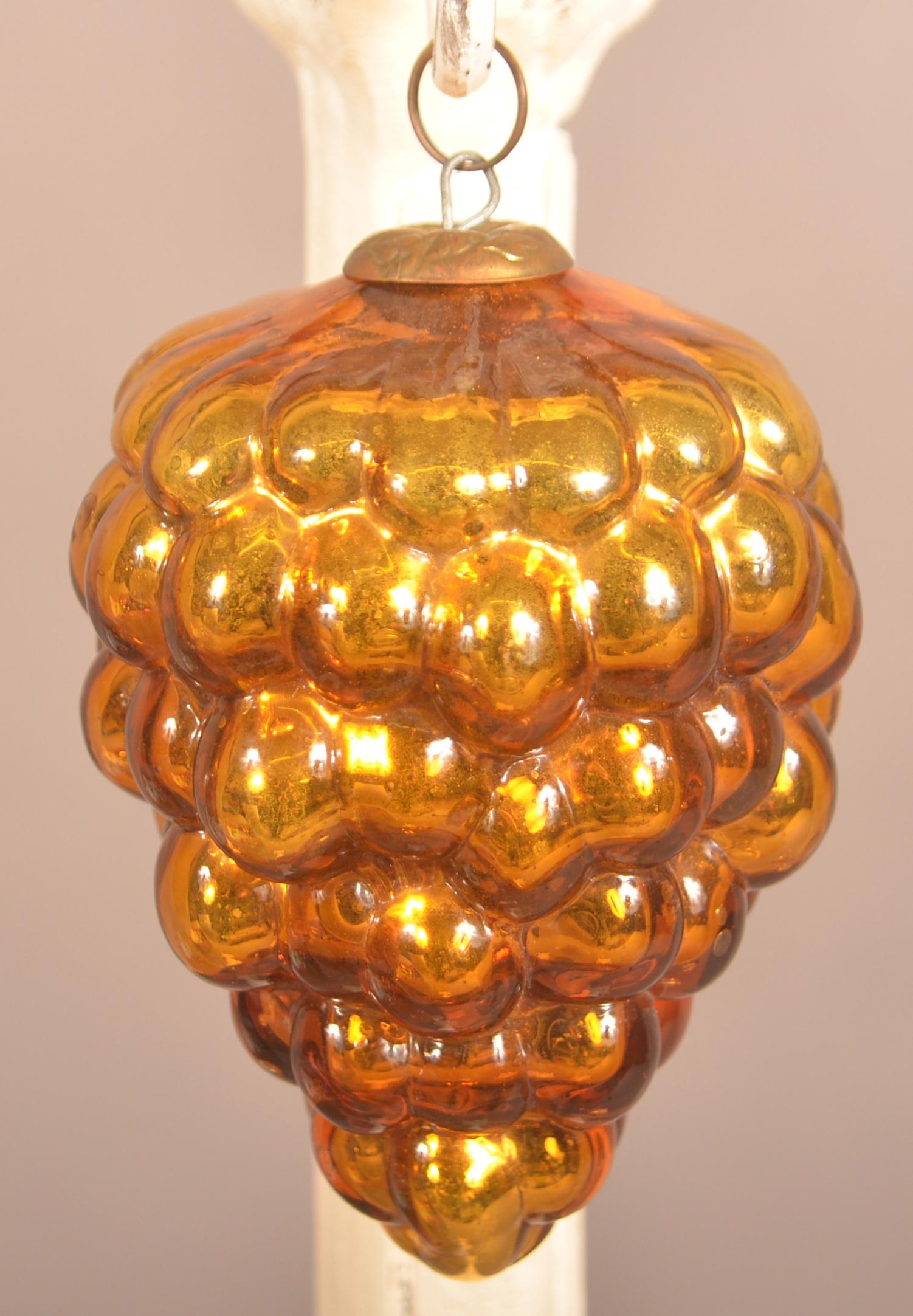 Antique German Amber Glass Symmetrical Grape Kugel. (1 of 3)