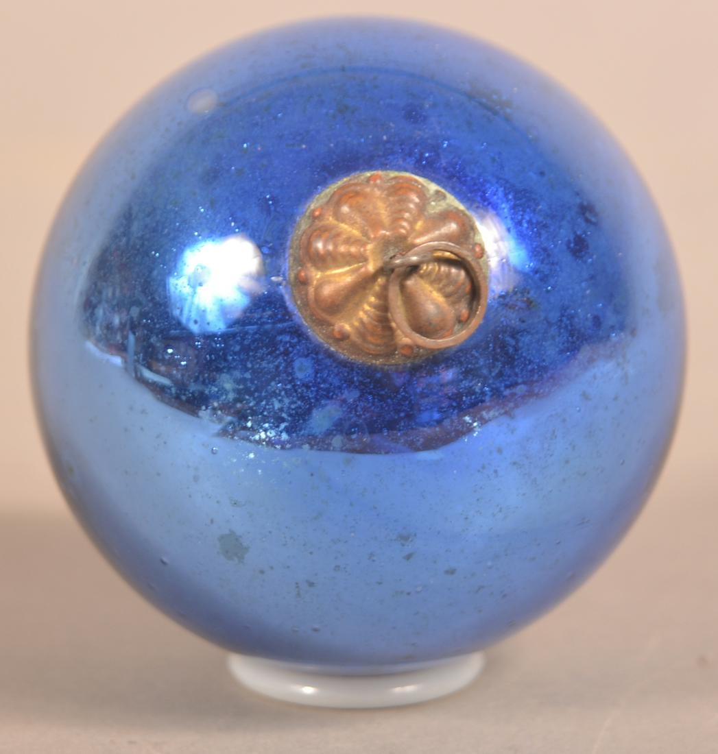 Antique German Cobalt Blue Glass Ball Form Kugel. (1 of 3)