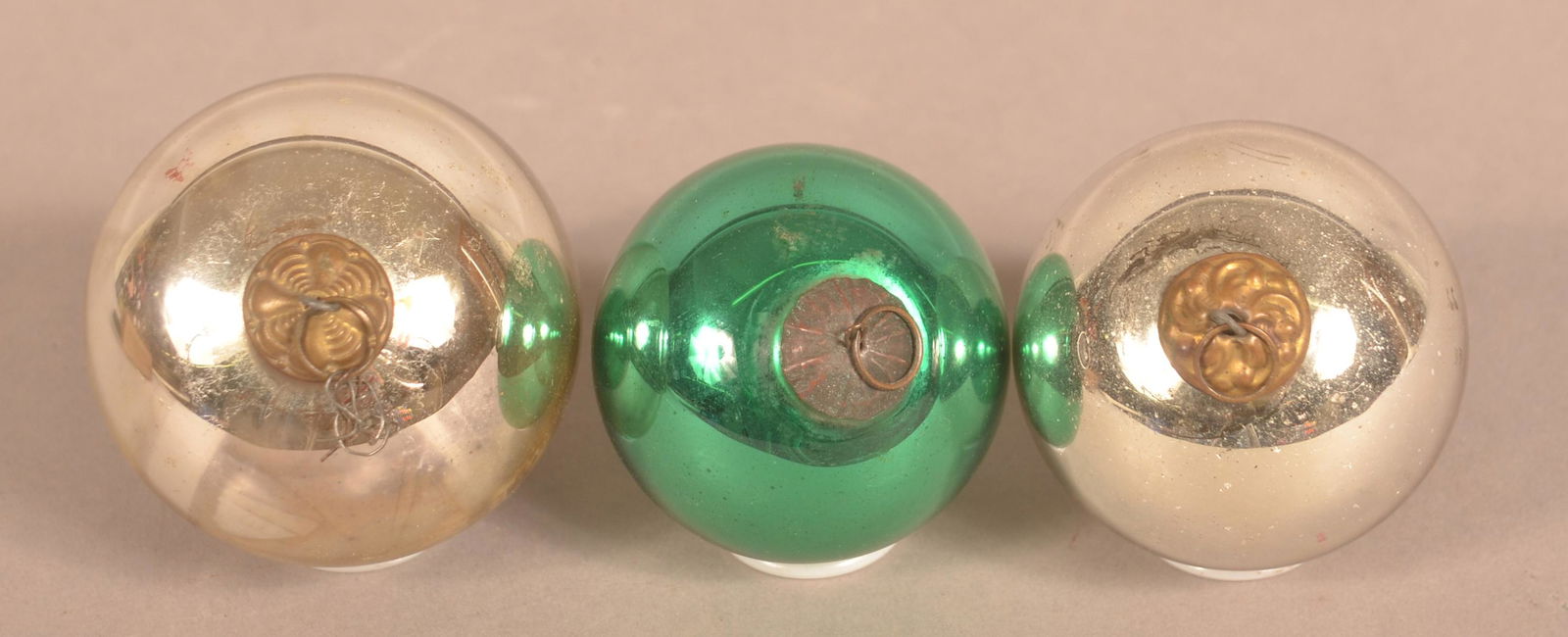 Three Antique German Glass Ball Form Kugels. (1 of 3)