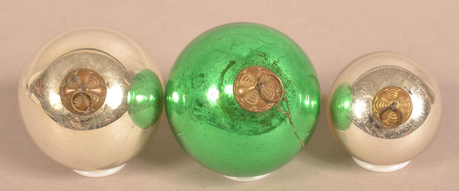 Three Antique German Glass Ball Form Kugels. (1 of 3)