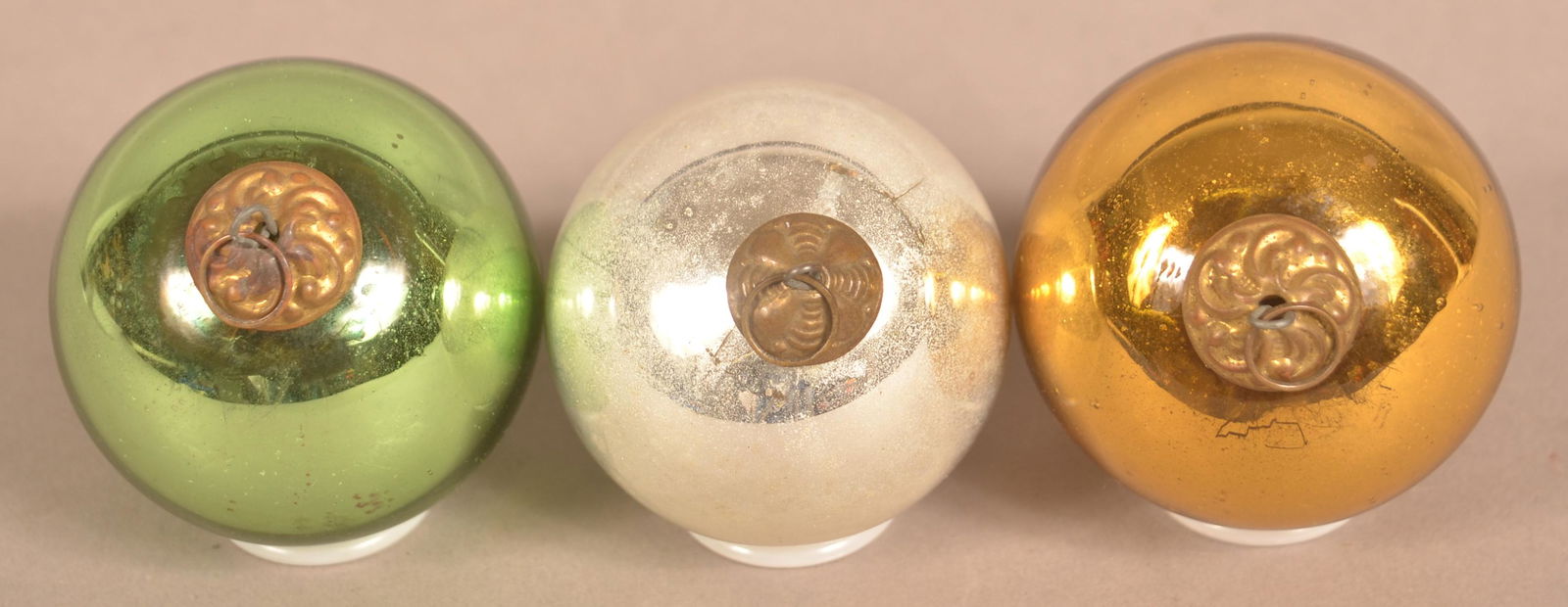 Three Antique German Glass Ball Form Kugels. (1 of 3)