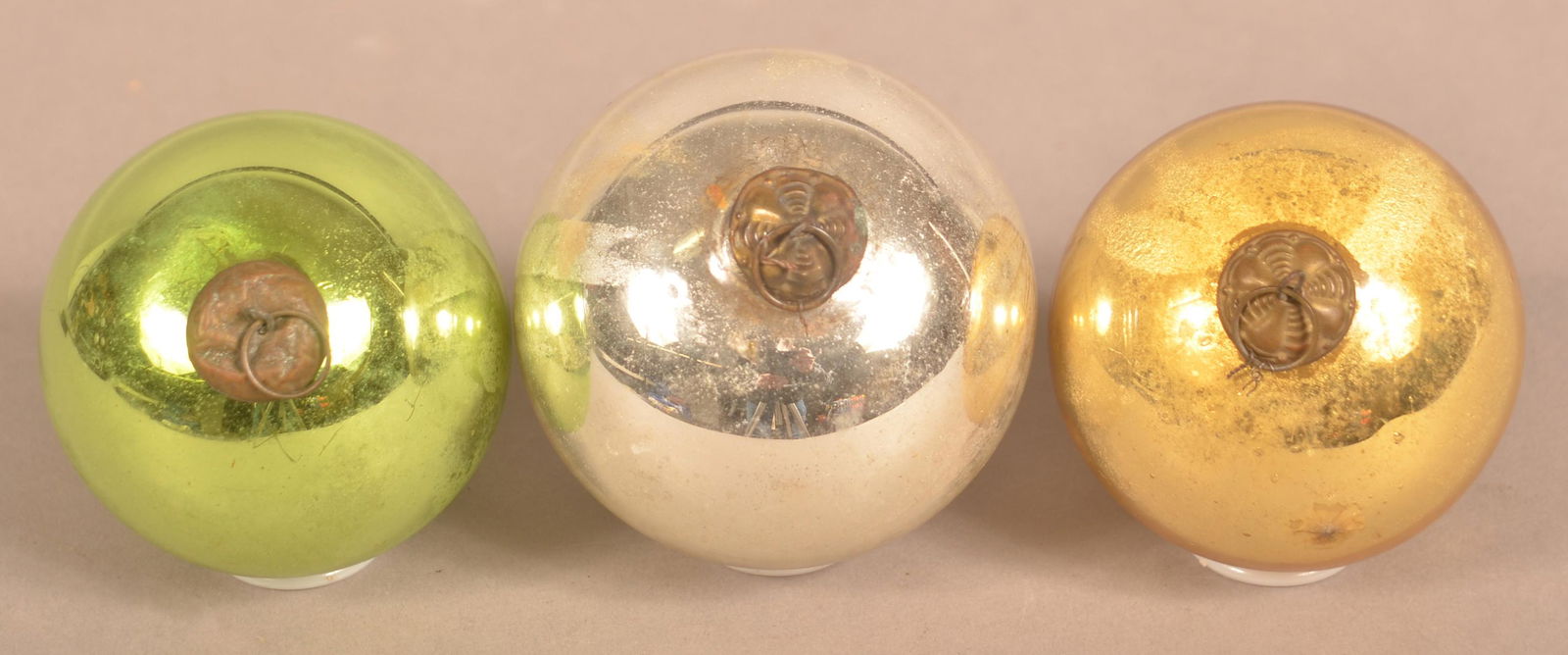 Three Antique German Glass Ball Form Kugels. (1 of 3)