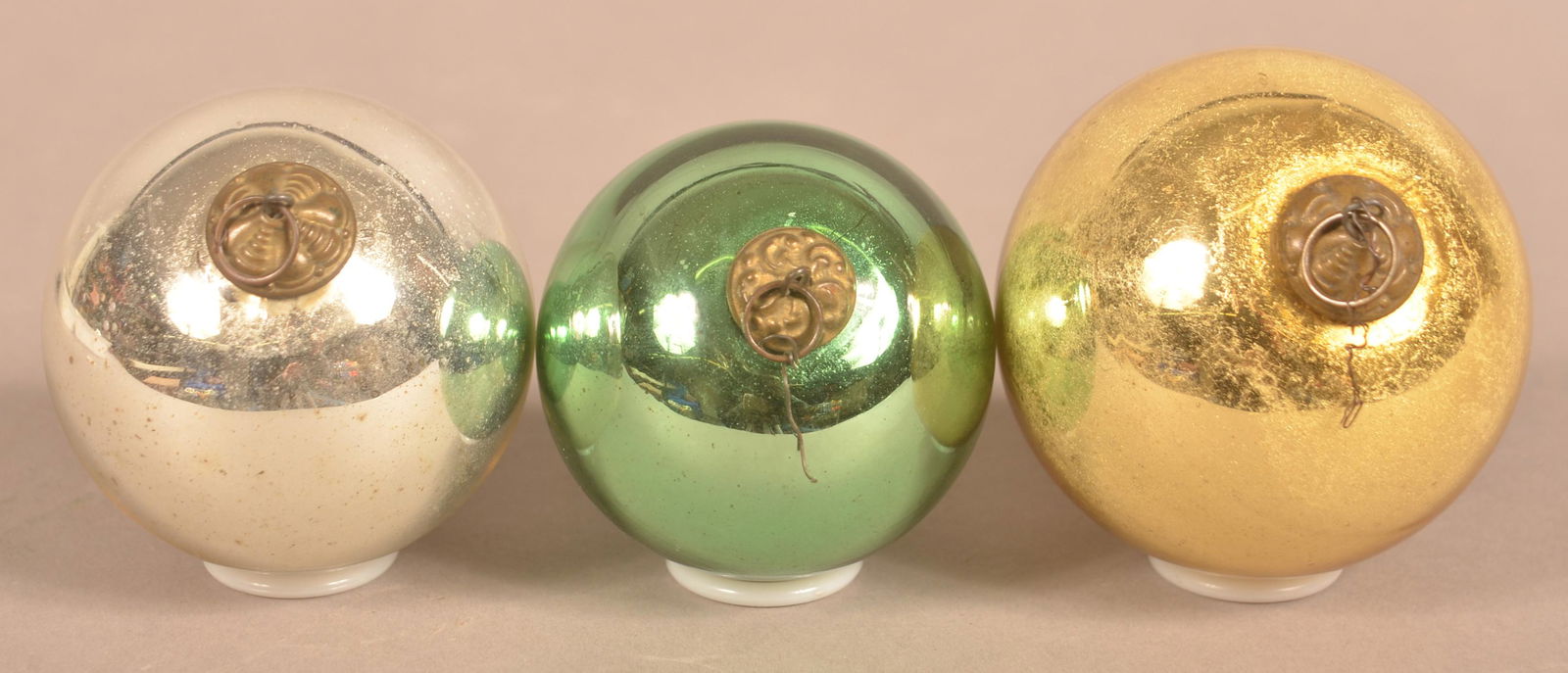 Three Antique German Glass Ball Form Kugels. (1 of 3)