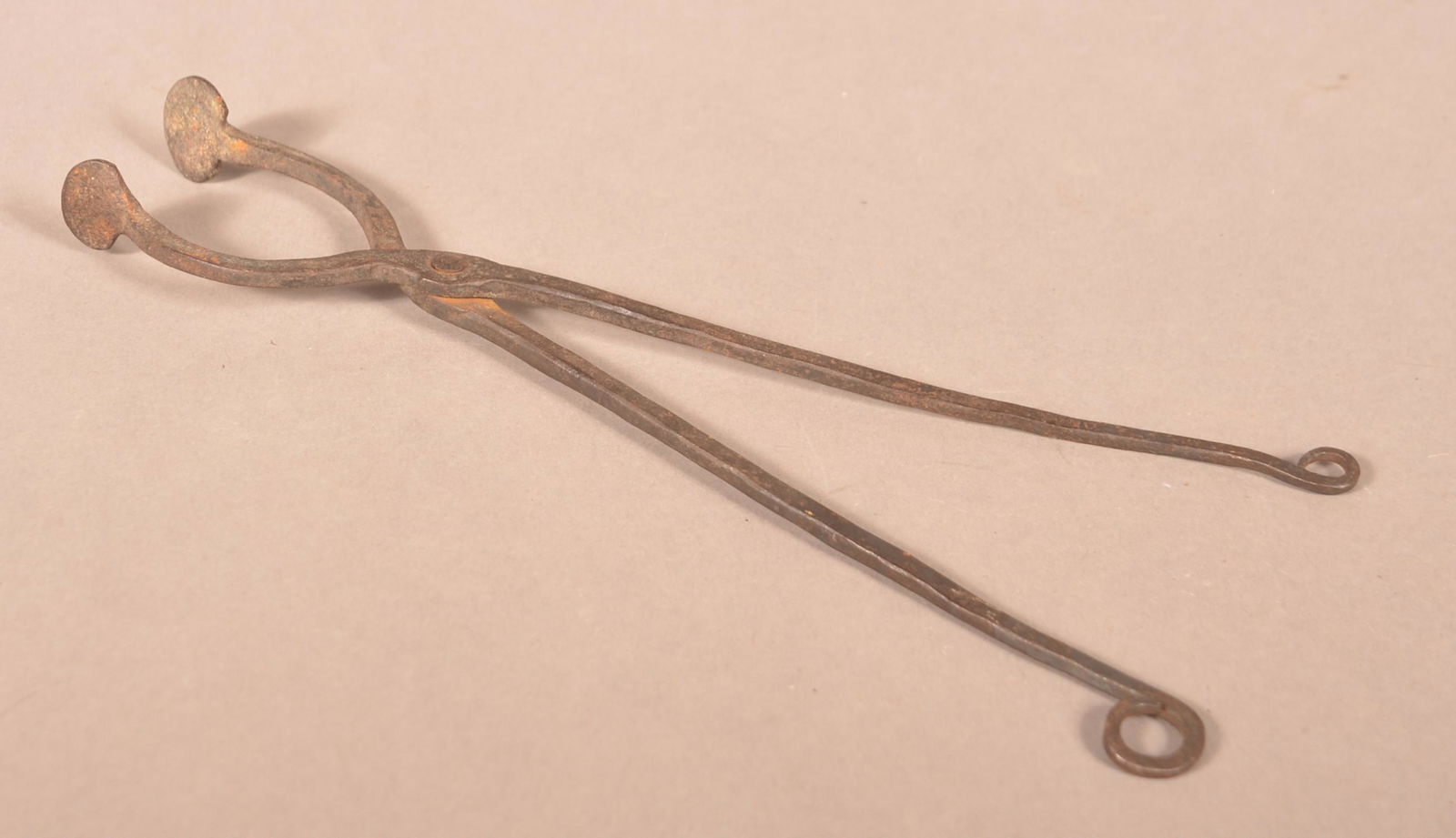 19th Century Wrought Iron Scissor-Type Ember Tongs. (1 of 3)