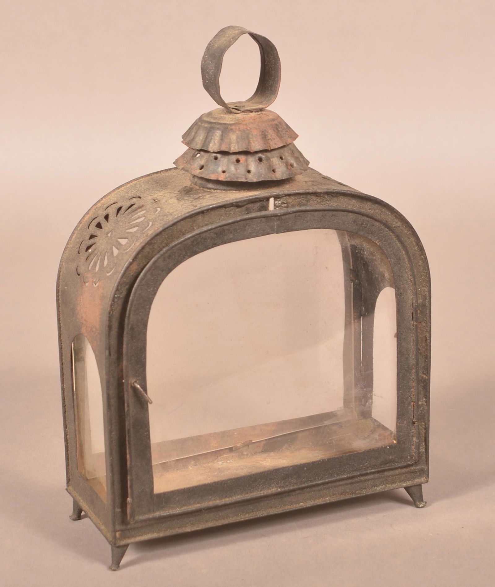 American Early 19th Century Pierced-Tin Candle Lantern. (1 of 4)