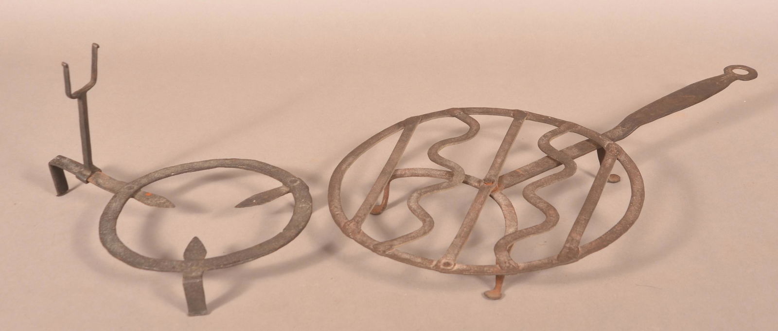 18th/19th C. Wrought Iron Hearth Grid Iron and Trivet. (1 of 3)