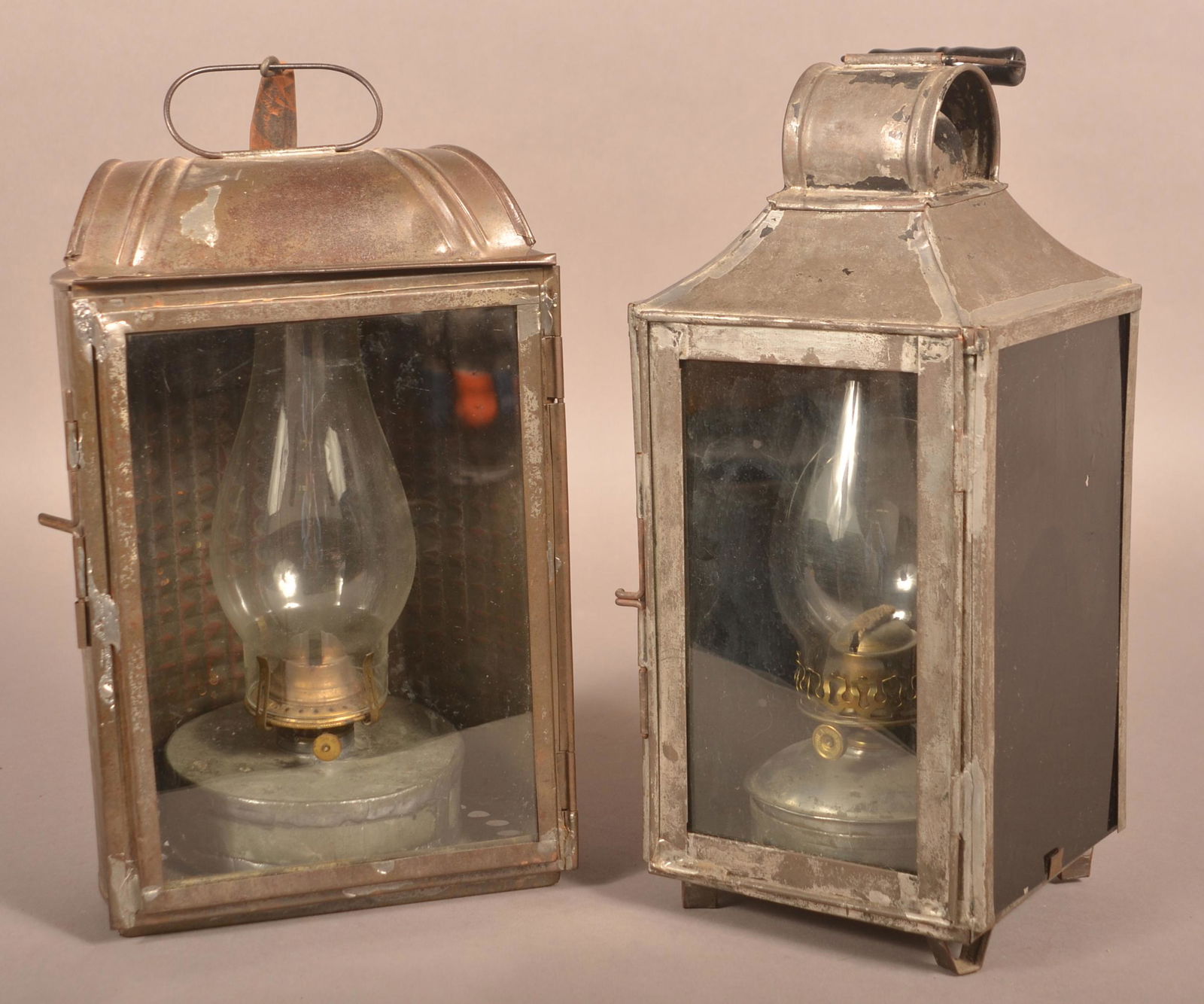 Two 19th Century Tin Fluid Lanterns. (1 of 4)