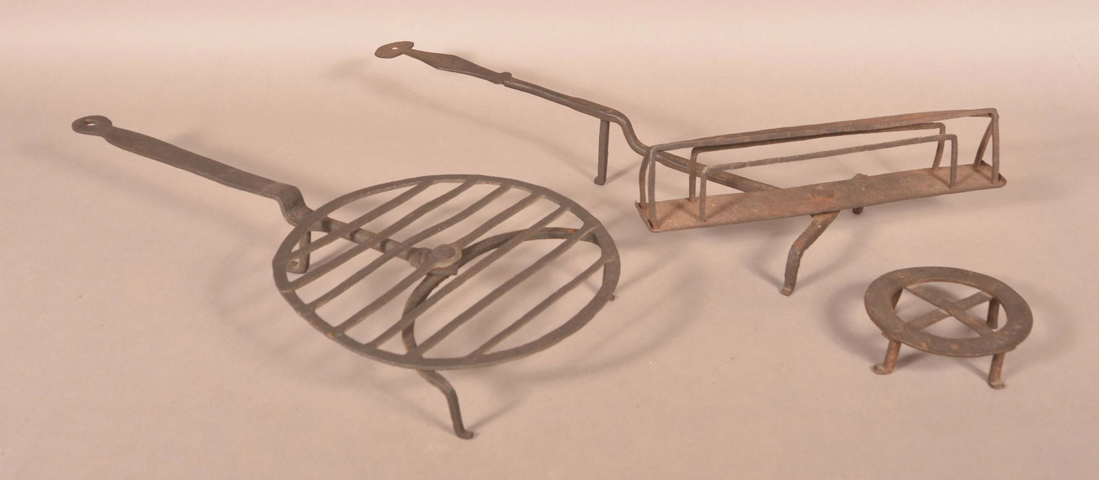 Antique Wrought Iron Hearth Gridiron, Toaster and Trivet. (1 of 3)